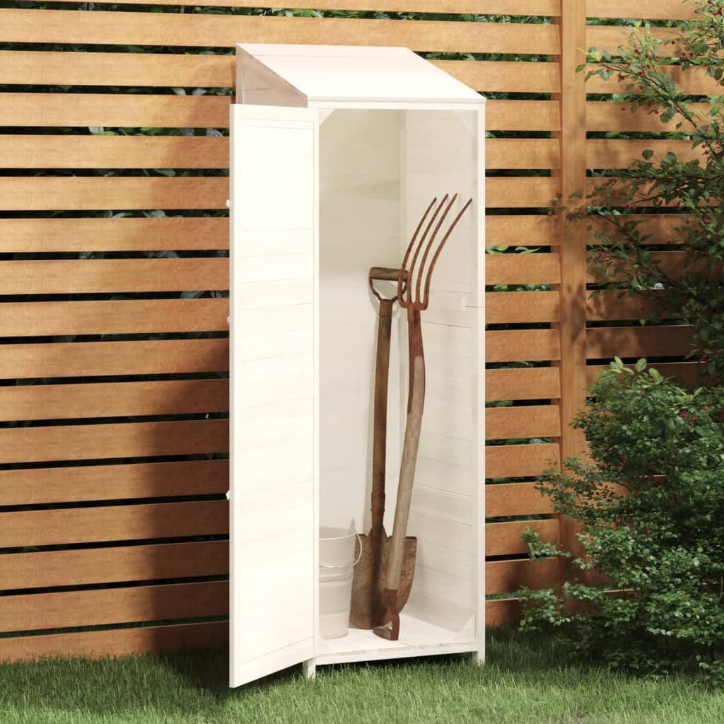 vidaXL Garten-Geräteschrank Weiß - 55 x 52 x 1745 cm - schmal Gartenschrank Geräteschuppen Weiß 55