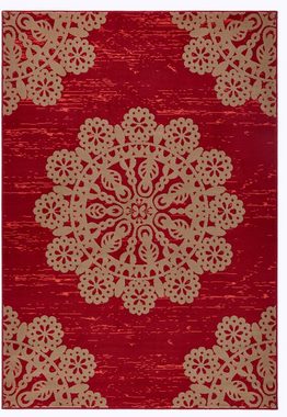 Teppich Lace, HANSE Home, rechteckig, Höhe: 9 mm, Kurzflor, Florales Motiv, ringsum gekettelt, Mandala