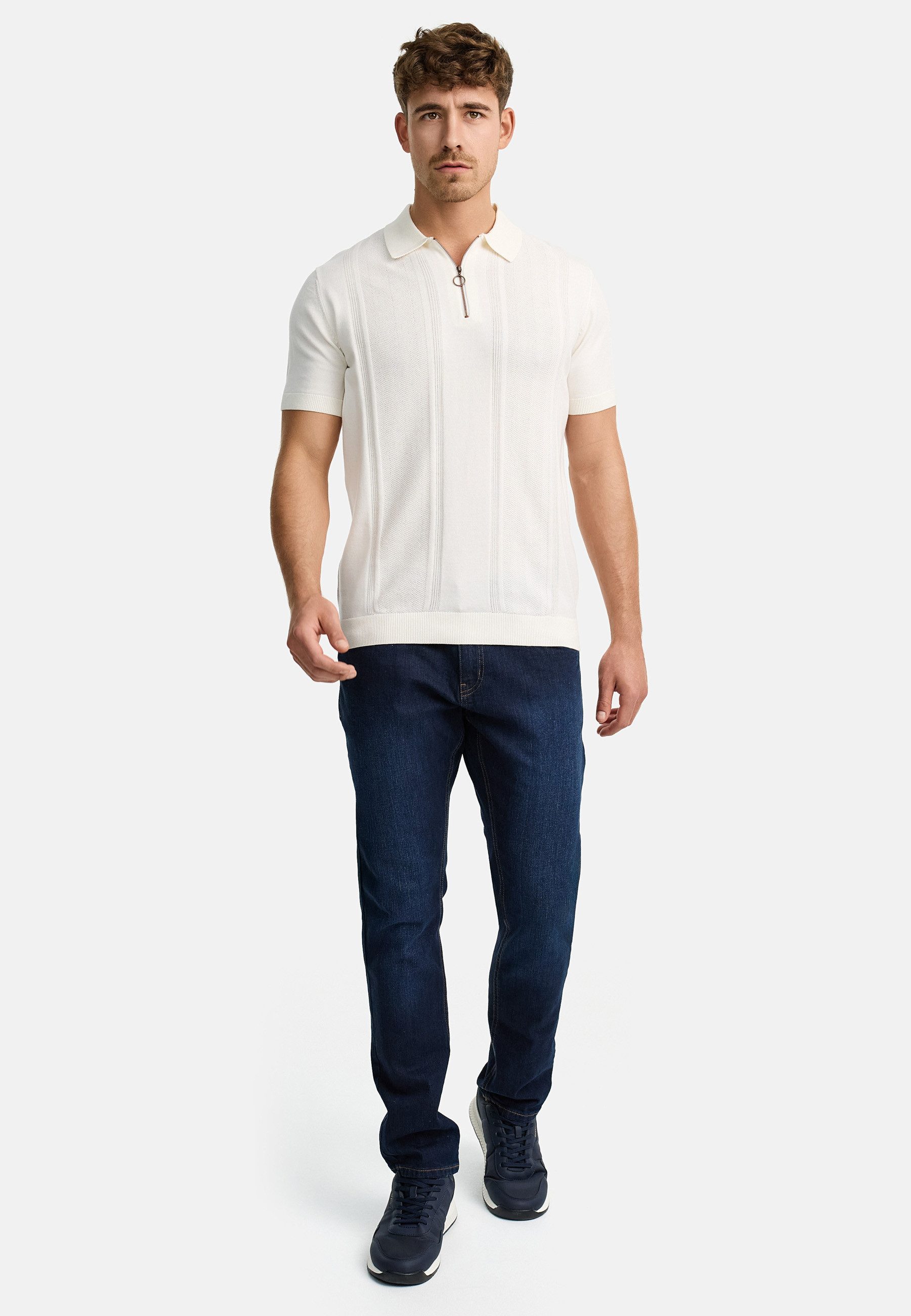 Indicode Poloshirt Herren INSago Polo Shirt Herrenshirt Kurzarm-Poloshirt mit Reißverschluss