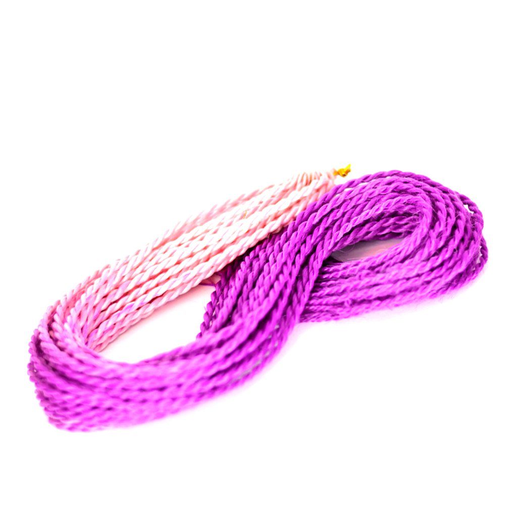 Pack BRAIDS! Zöpfe Braids MyBraids 22-SY Kunsthaar-Extension 3er Senegalese YOUR Purpur Crochet Twist Hellrosa-Helles Ombre