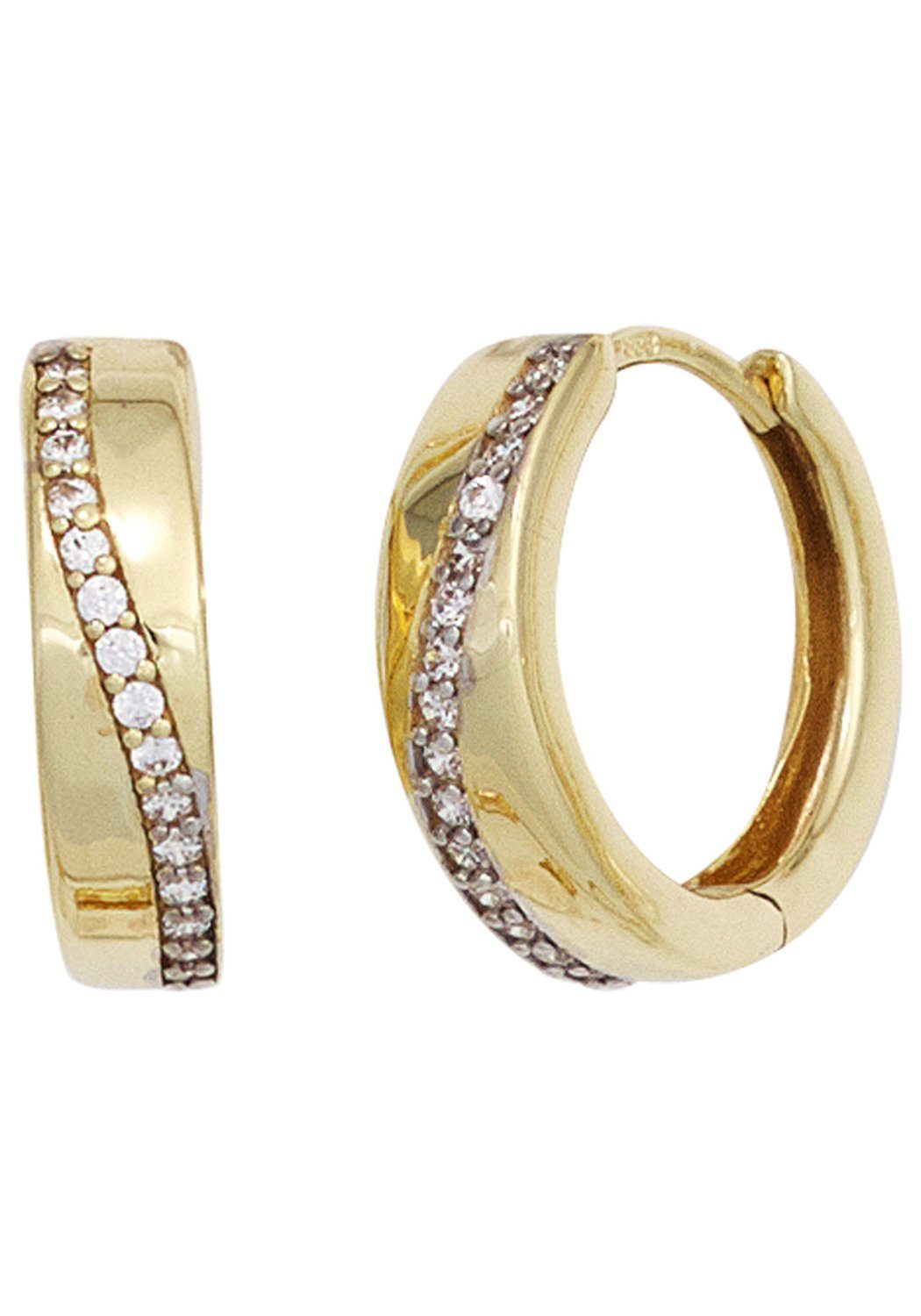 JOBO Paar Creolen, rund 333 Gold bicolor... JOBO Paar Creolen, rund 333 Gold bicolor...