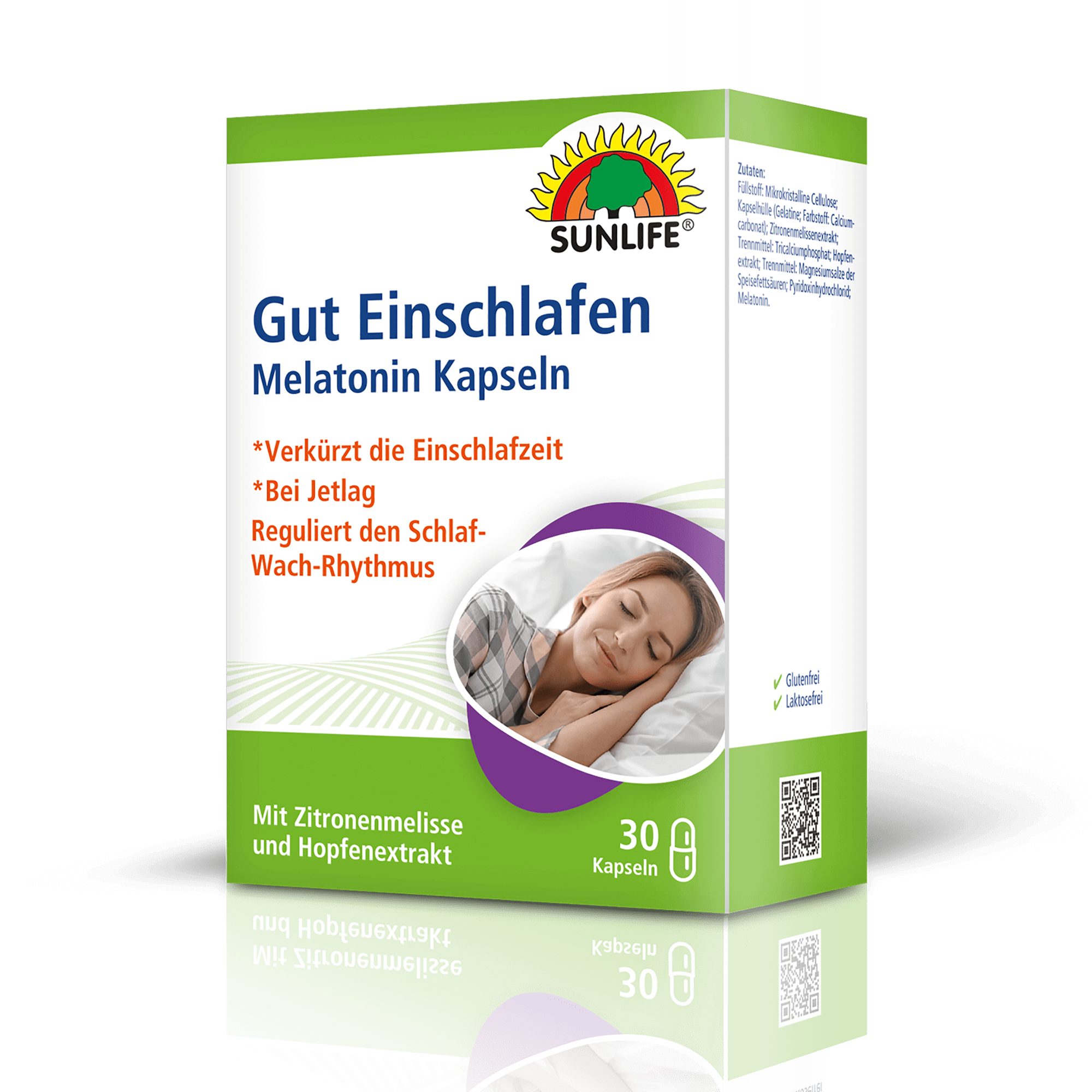 SUNLIFE SUNLIFE® Melatonin Kapseln 30 Stk Einschlafen Schlafhilfe Schlafmittel Bei Jetlag: 1 x Kapsel direkt vor dem Schlafengehen mit ausreichend Flüssigkeit schlucken