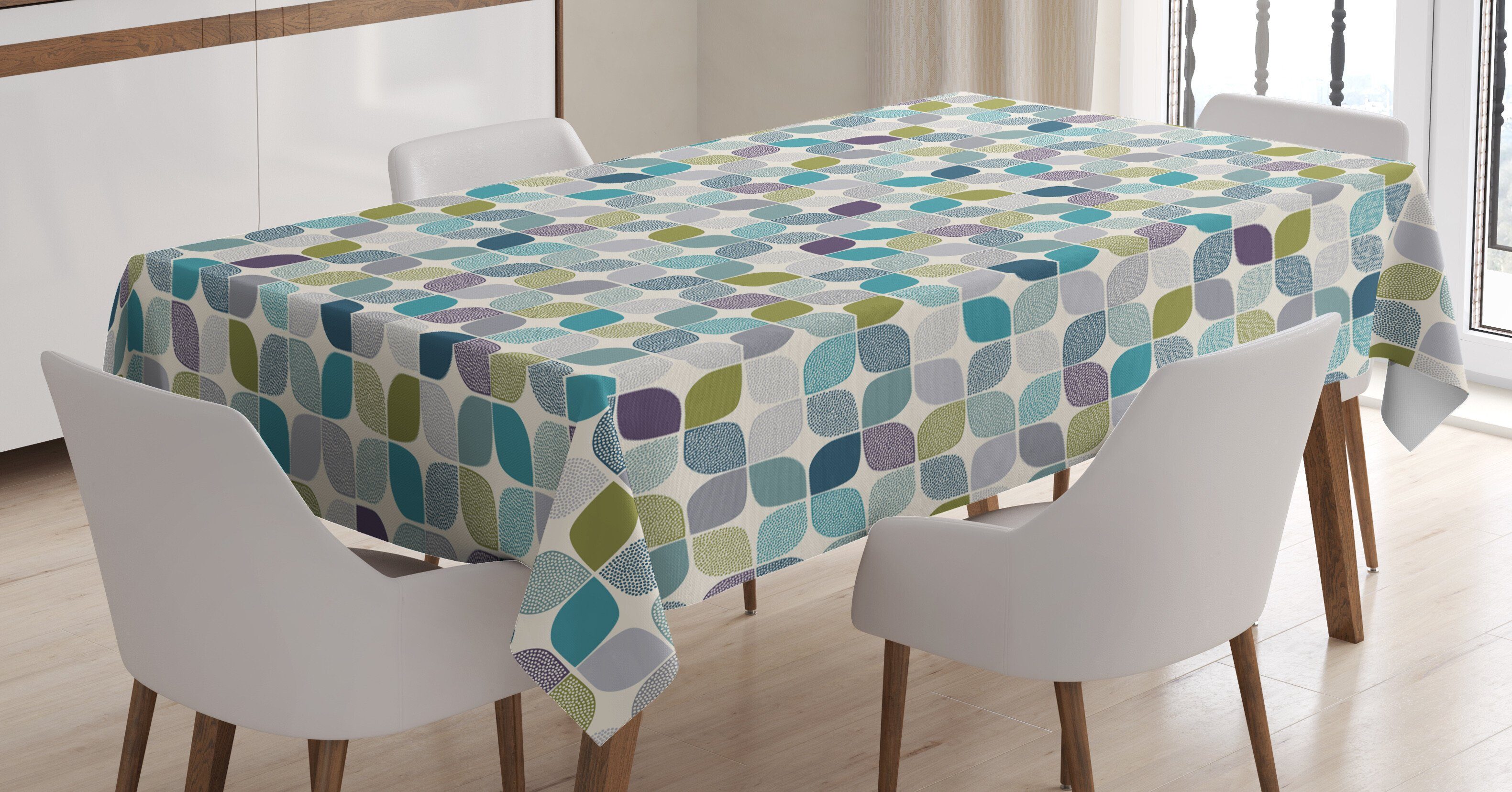 Abakuhaus Tischdecke Farbfest Abstrakte Klare Bereich Formen geeignet den Außen Für Farben, Waschbar Pastelltöne Jahrgang