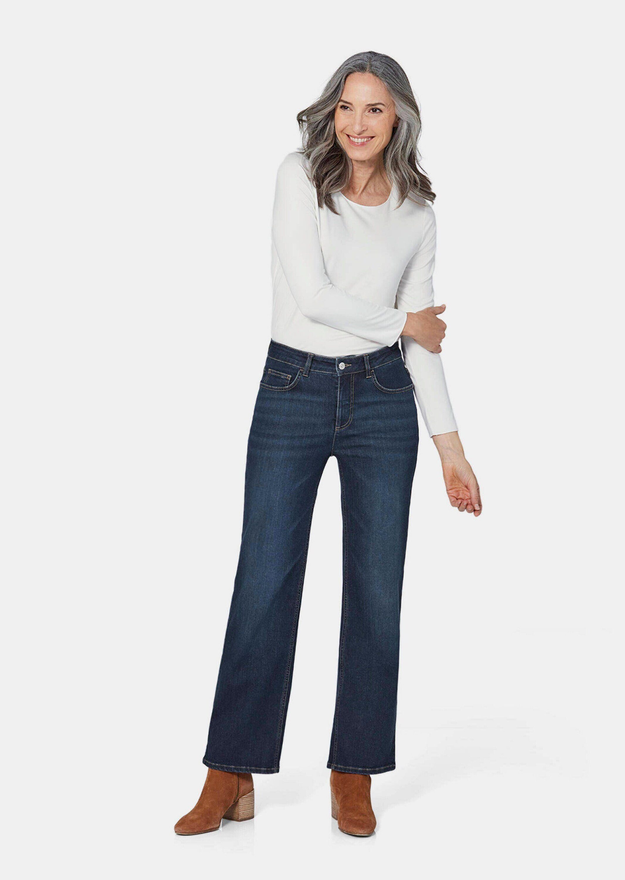 GOLDNER mit Jeans Bein Denim Bequeme Kurzgröße: weitem Jeans