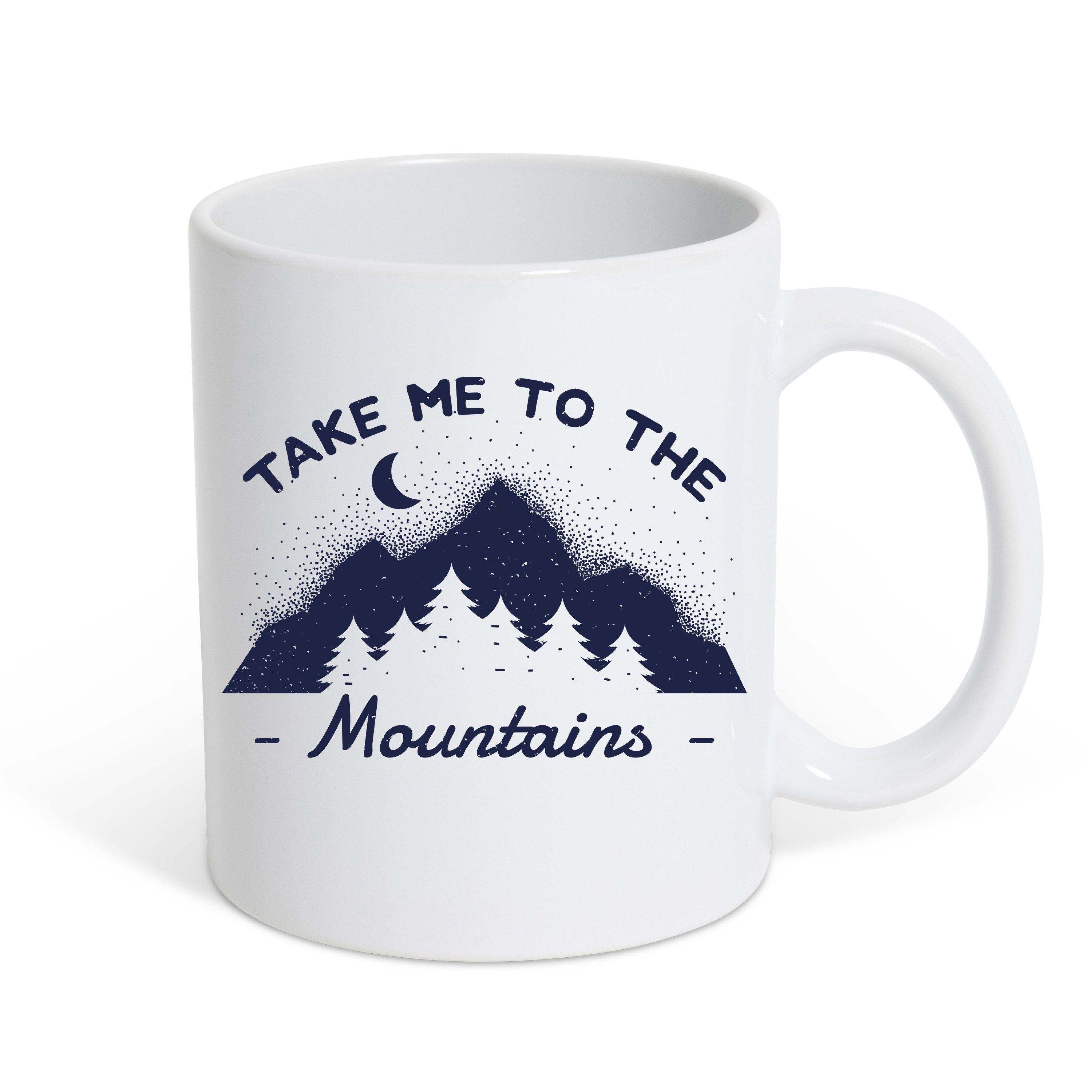 Youth Designz Tasse Take me Print Kaffeetasse the Geschenk, Mountains to Keramik, mit trendigem