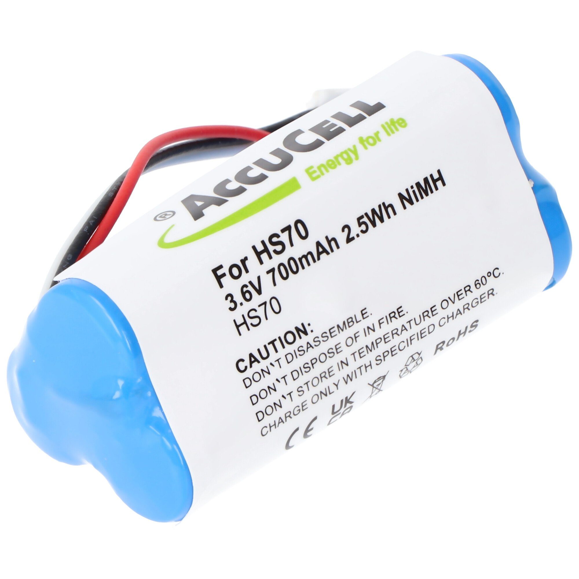 AccuCell Wella Xpert HS70 Akku, 520902, HR-AAAU 3,6 Volt 700mAh, hohe Version, Akku 700 mAh (3,6 V)