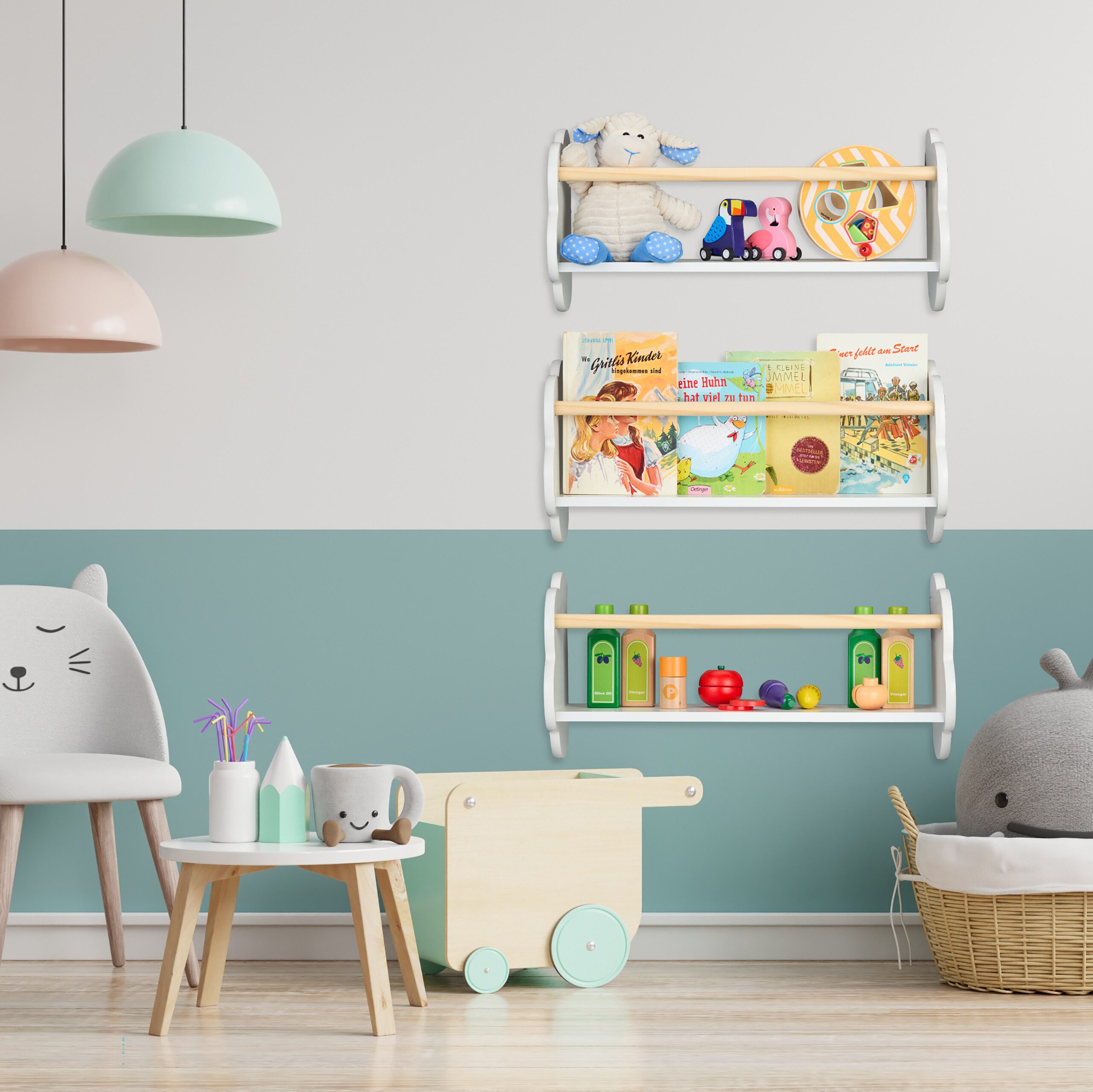 relaxdays Kinderregal Bücherregal Kinder Wolke 3er günstig online kaufen