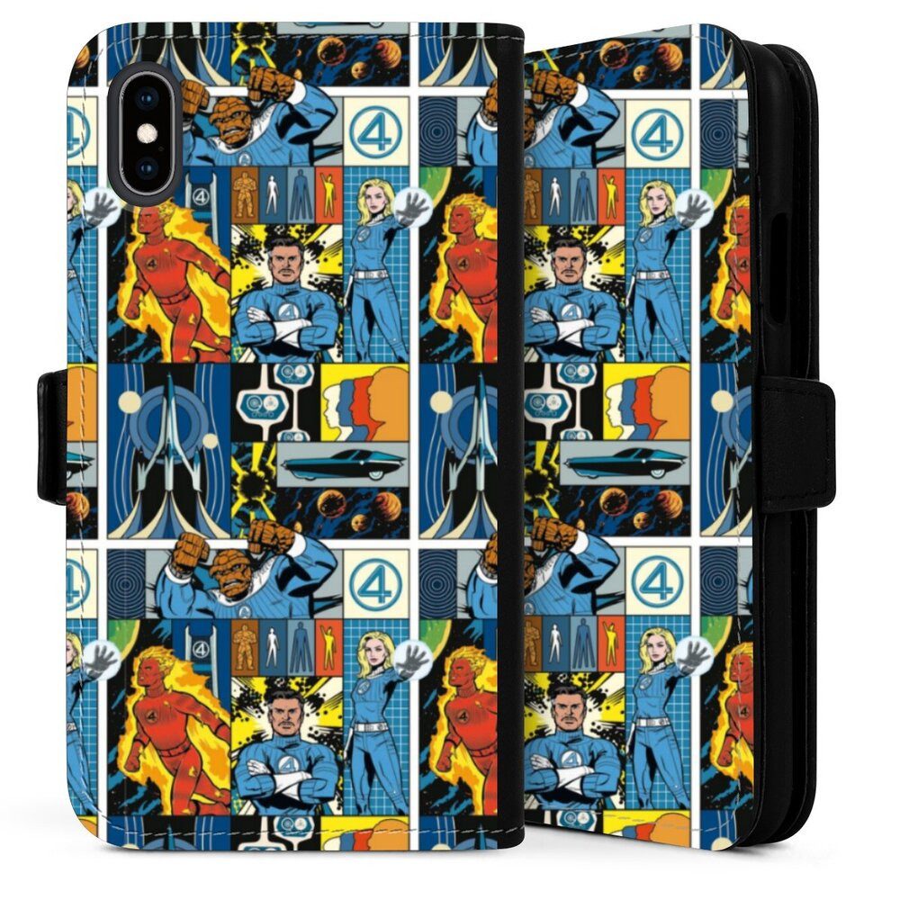 DeinDesign Handyhülle Marvel The Fantastic Four Offizielles Lizenzprodukt, Apple iPhone Xs Hülle Flip Case Klapphülle Handytasche Leder