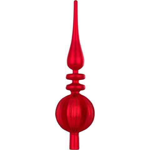 MAGIC by Inge Christbaumspitze, Christbaumspitze XXL Glas mit Samt 39cm Merry Red