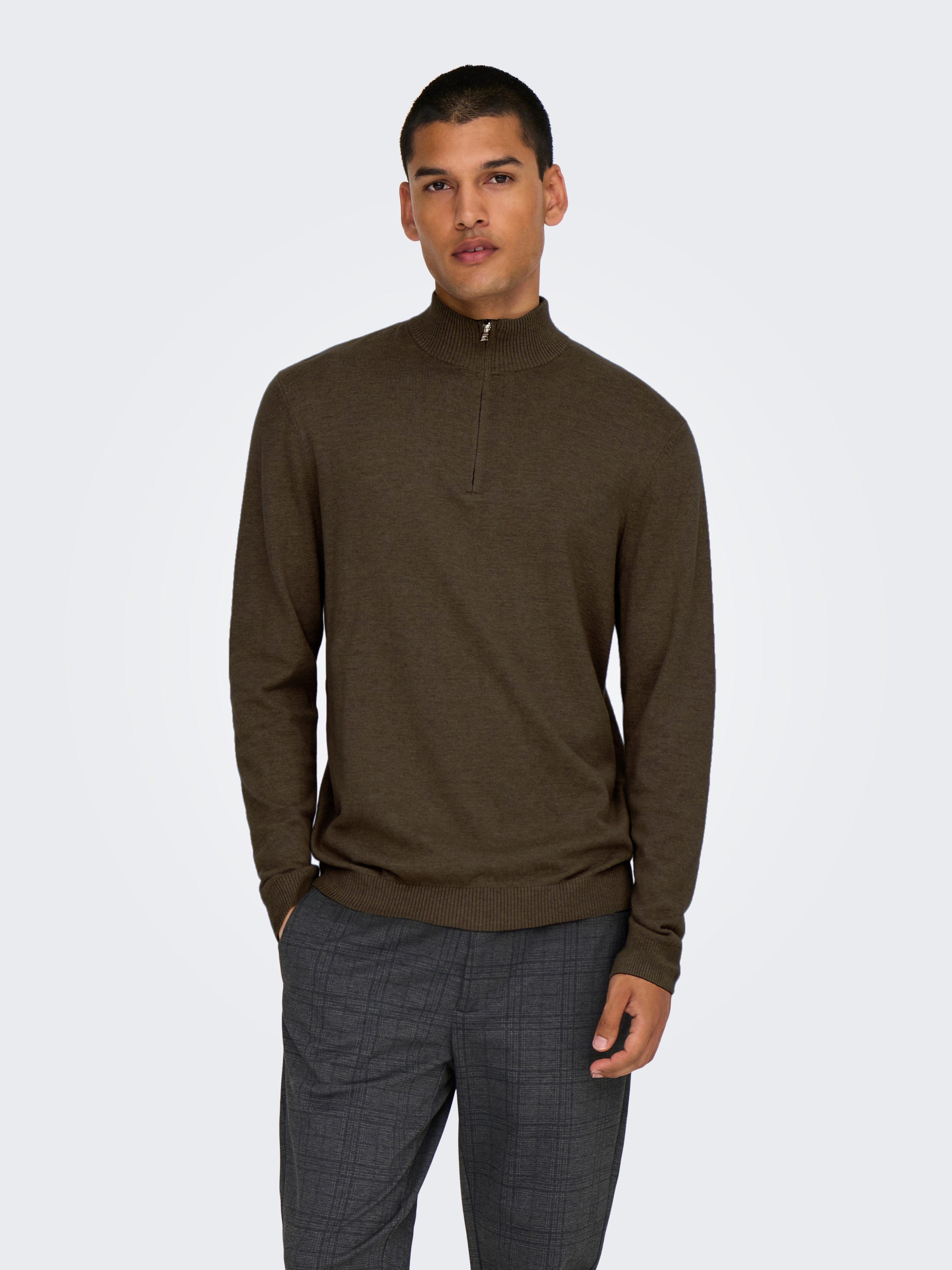 ONLY & SONS Troyer ONSLOUI REG 12 MEL HALF ZIP KNIT NOOS günstig online kaufen