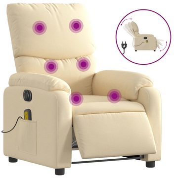 vidaXL Sessel Massagesessel Elektrisch Creme Stoff (1-St)