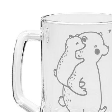 Mr. & Mrs. Panda Bierkrug Papa Bär - Transparent - Geschenk, Bierkrug Glas, Familie, Vater, Bie, Premium Glas