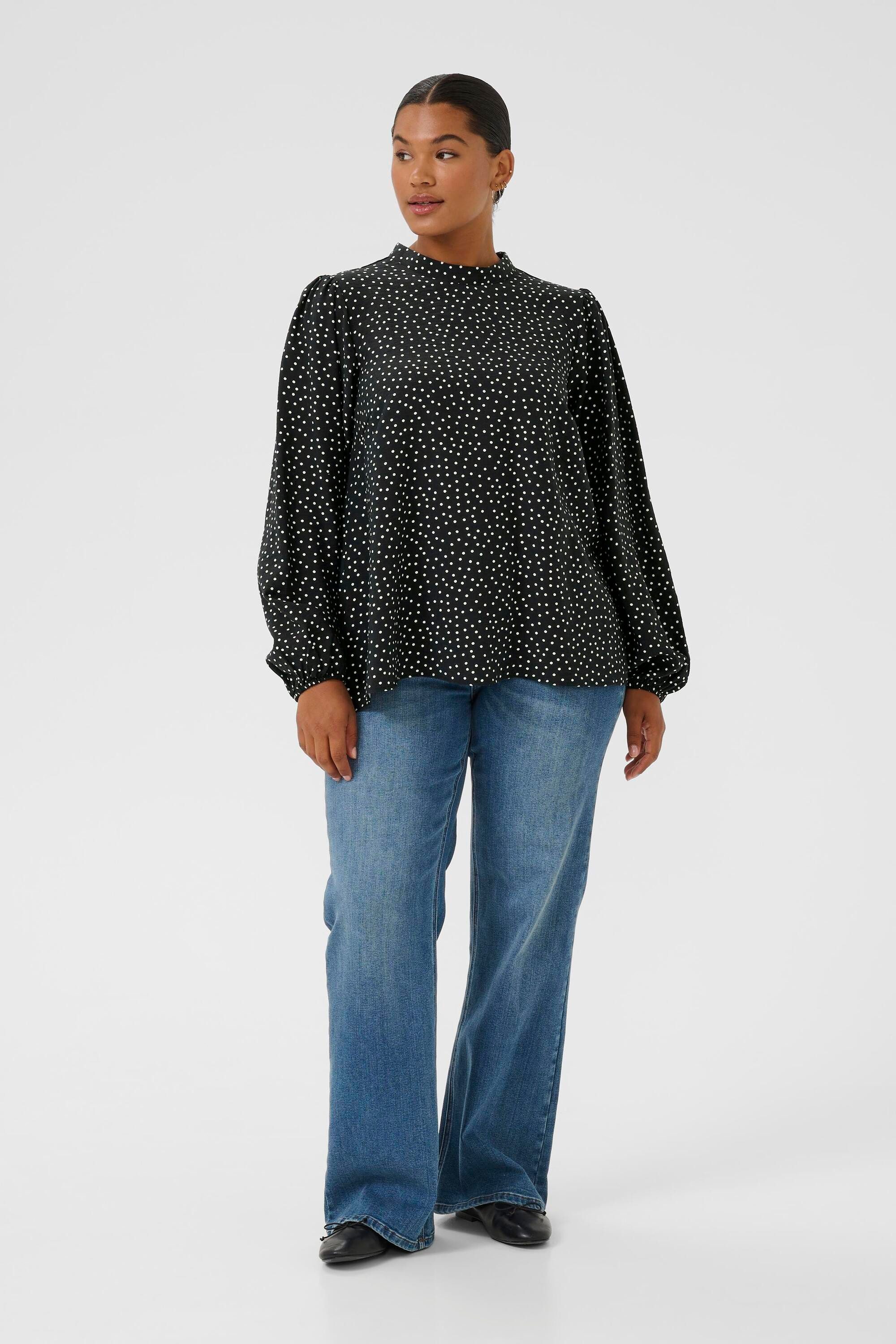 KAFFE Curve Langarmbluse Langarm-Bluse KCrya Große Größen günstig online kaufen