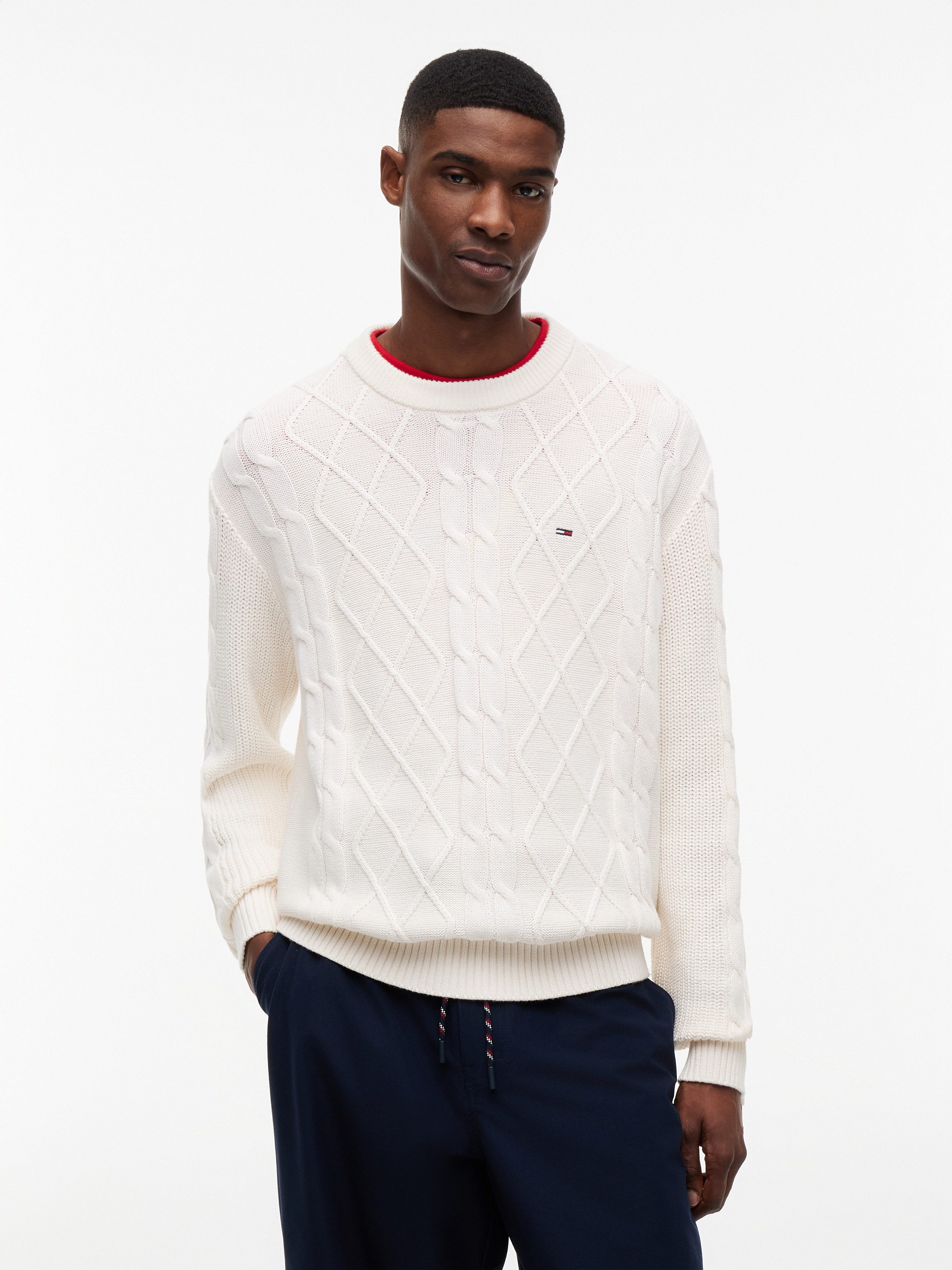 Tommy Jeans Rundhalspullover TJM REG CABLE KNIT SWEATER
