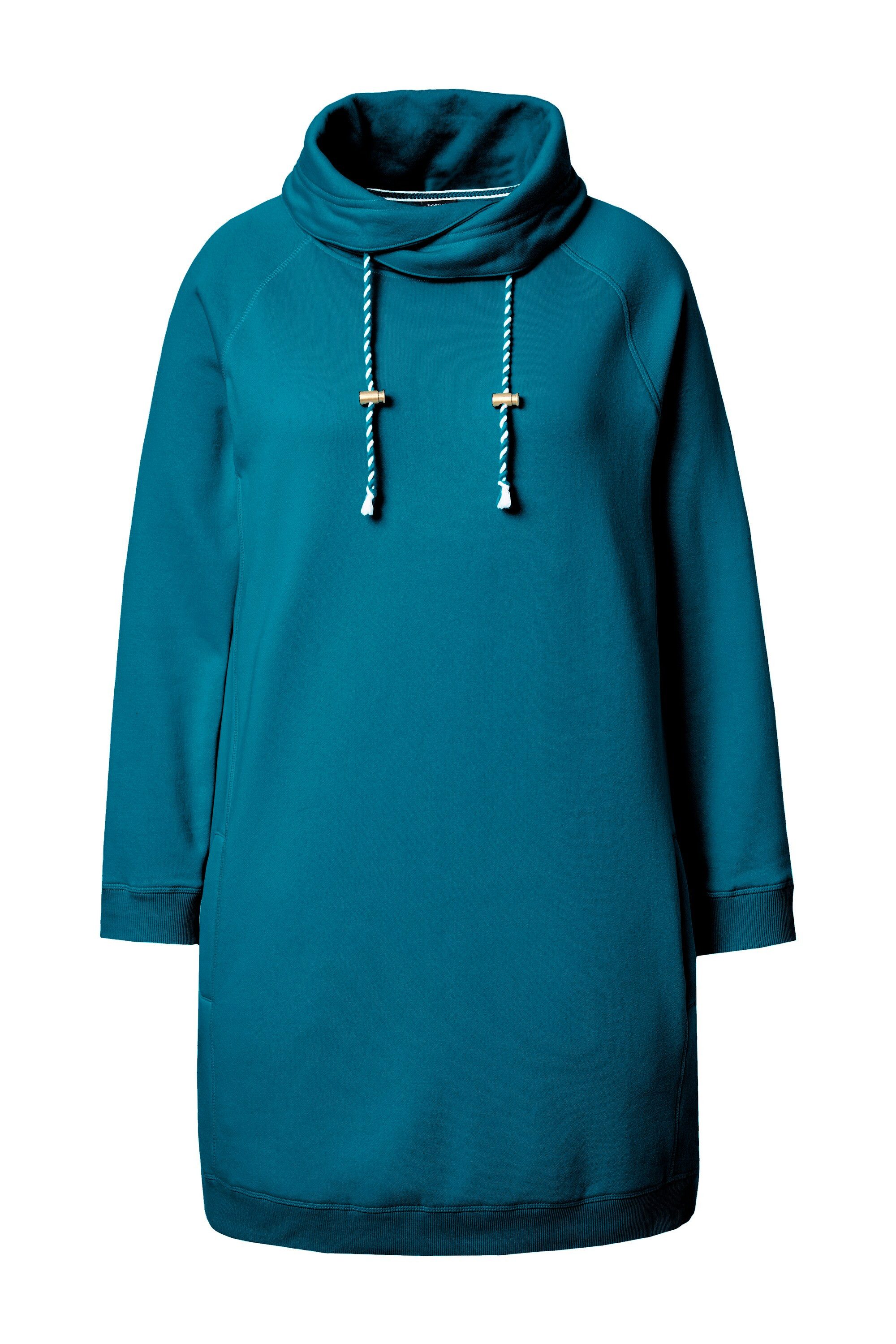 Ulla Popken Jerseykleid Sweatkleid Stehkragen Langarm Taschen günstig online kaufen