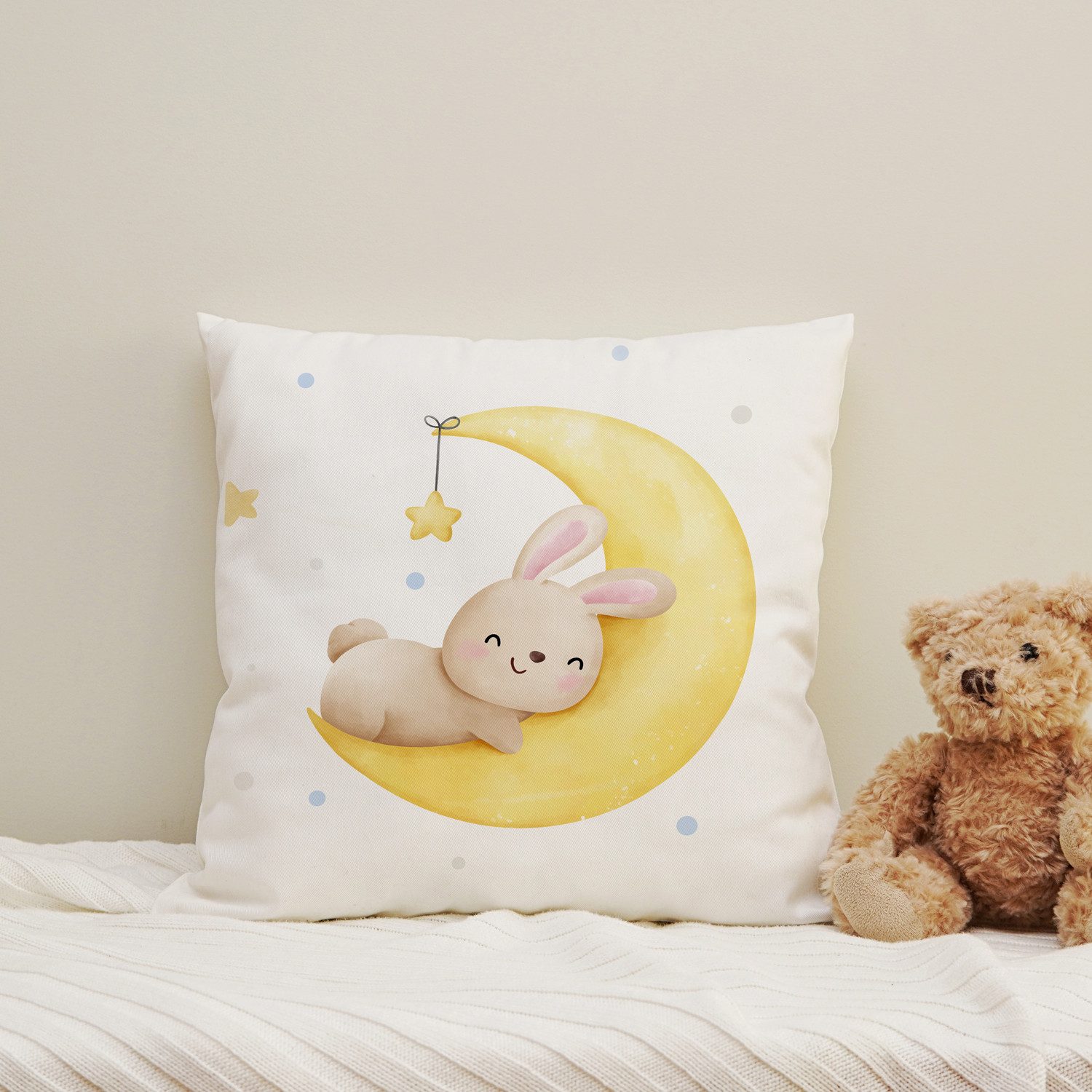 Dekokissen Schlafender Hase