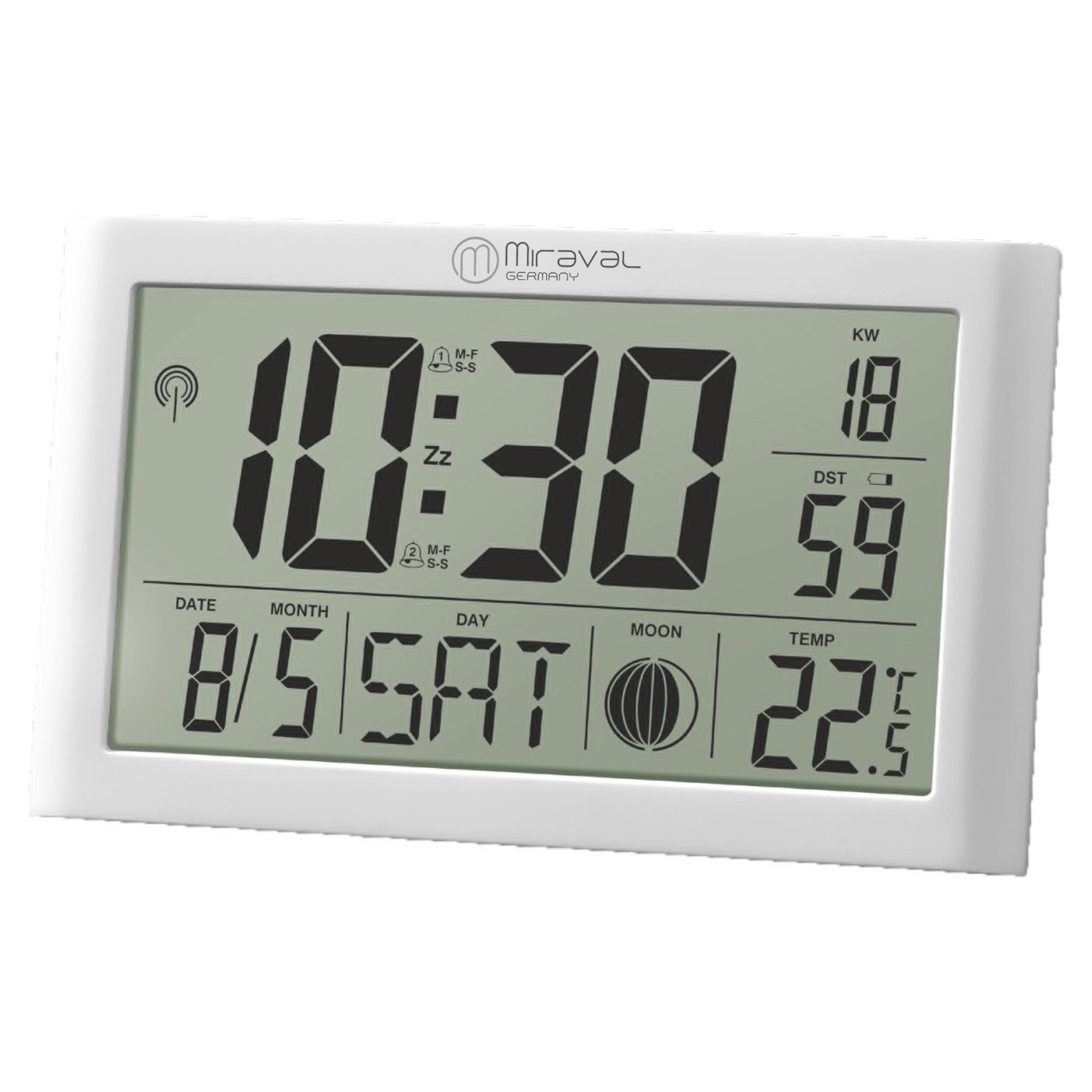 Wanduhr Digitale LCD Tischfunkuhr mit + Temperaturanzeige