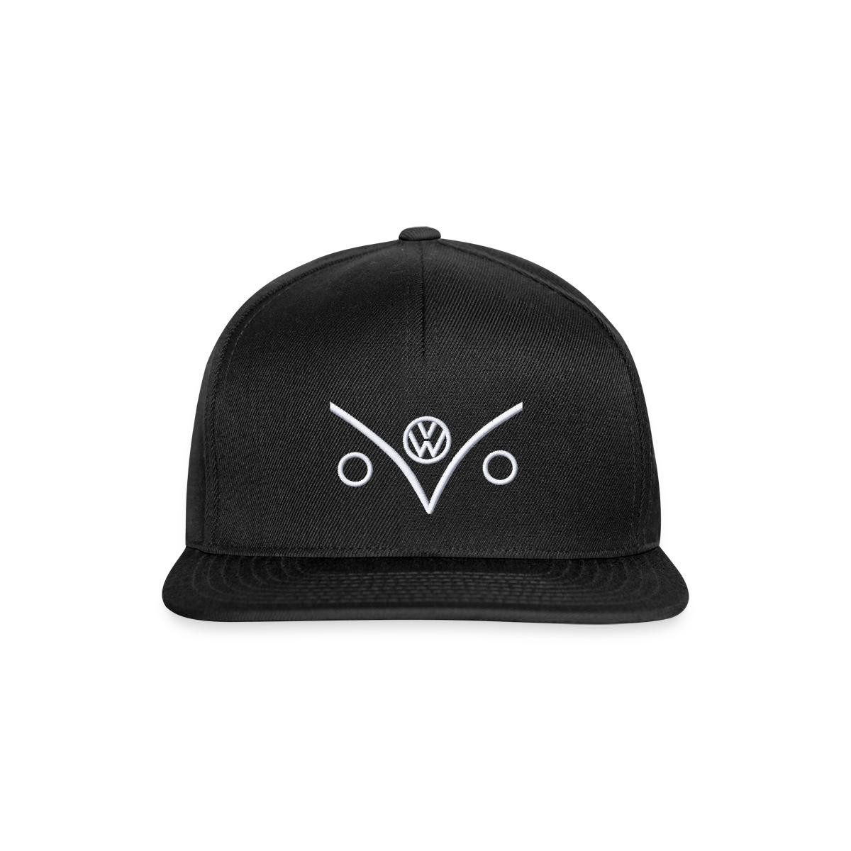 Spreadshirt Snapback Cap Volkswagen VW Bulli Outlines Vorne Weiß Stick Snapback Cap (1-St)