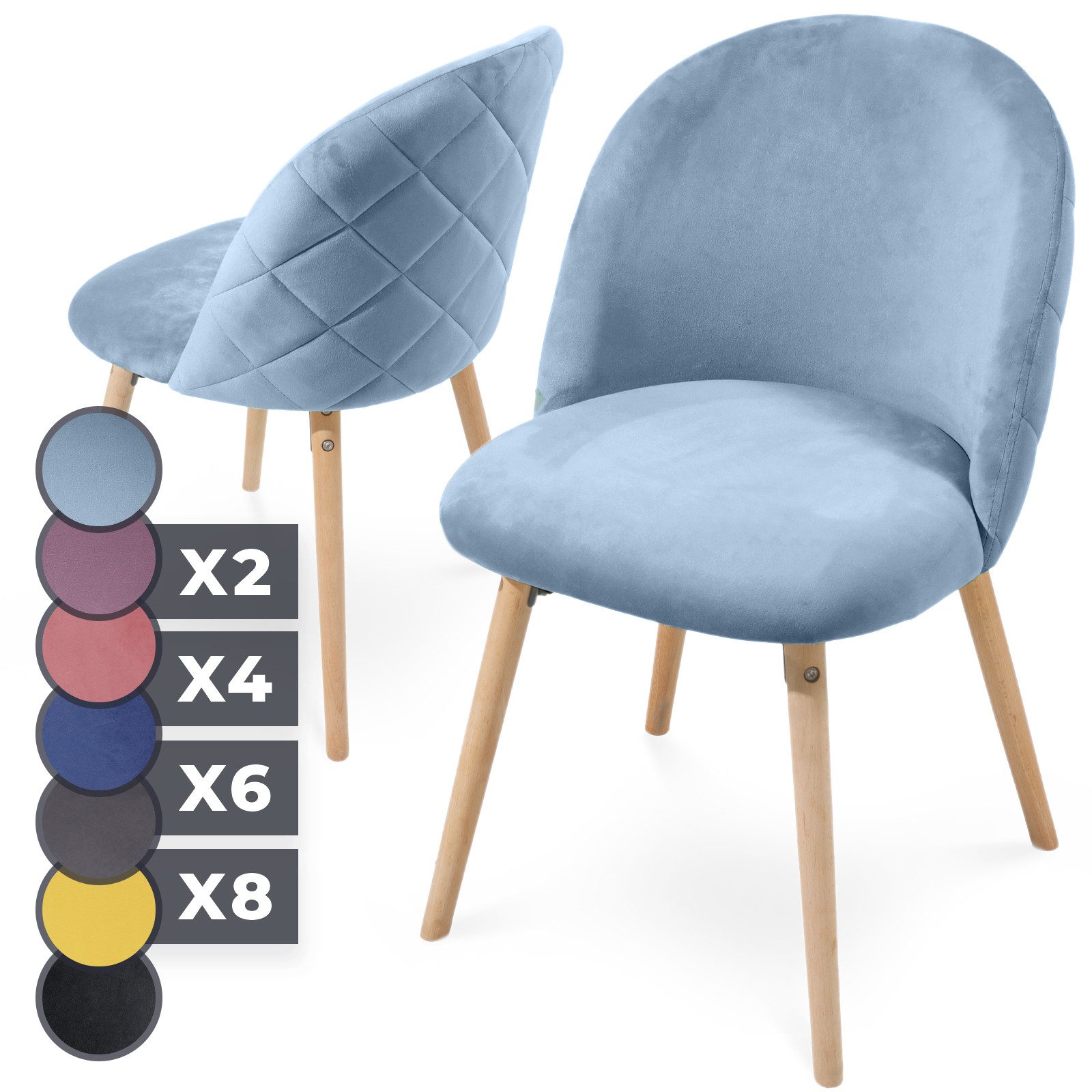 MIADOMODO Esszimmerstuhl -Farbwahl, 2/4/6/8Set, Gepolstert, Beine günstig online kaufen