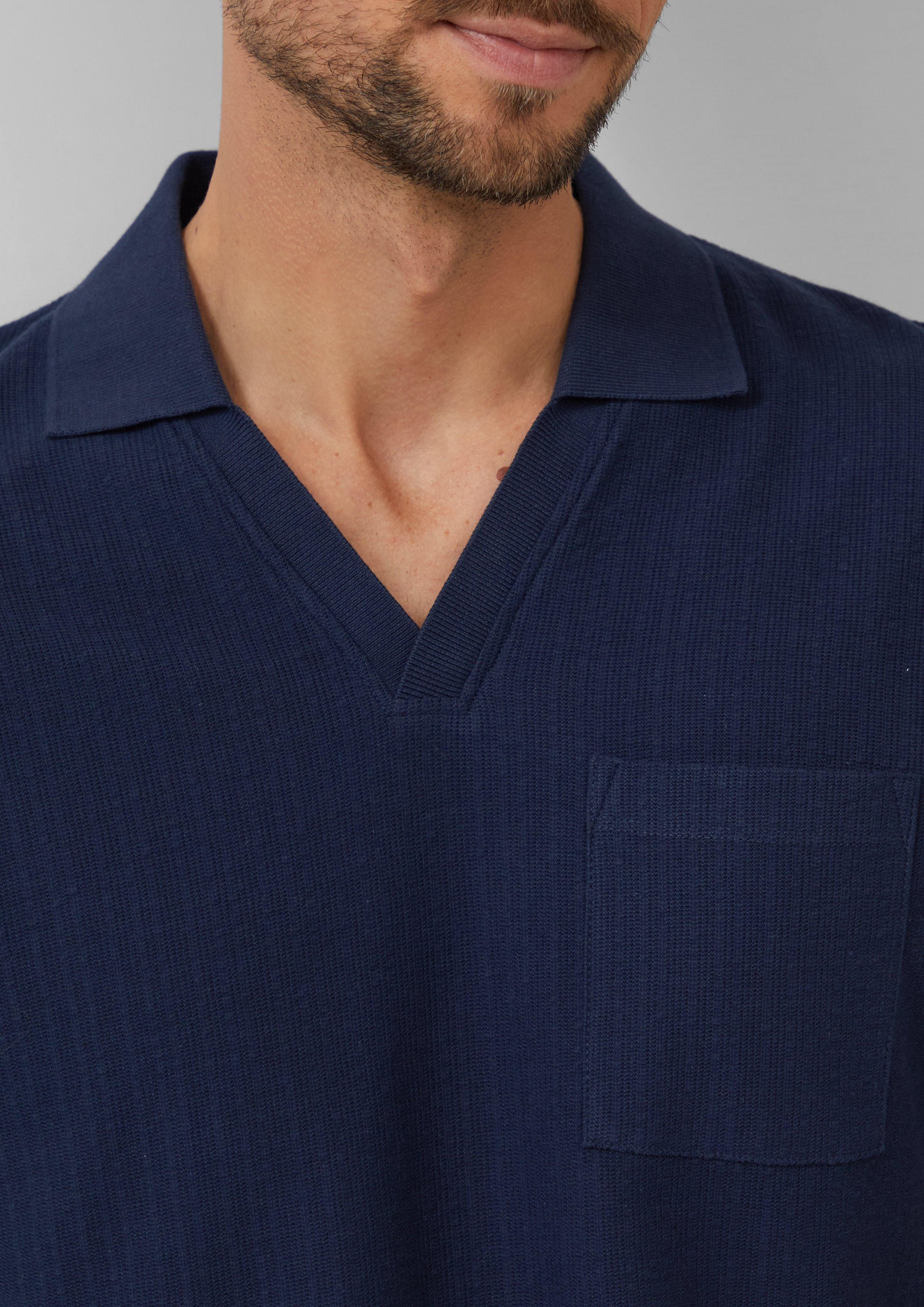 s.Oliver Kurzarmshirt Poloshirt aus Struktur-Jersey mit günstig online kaufen