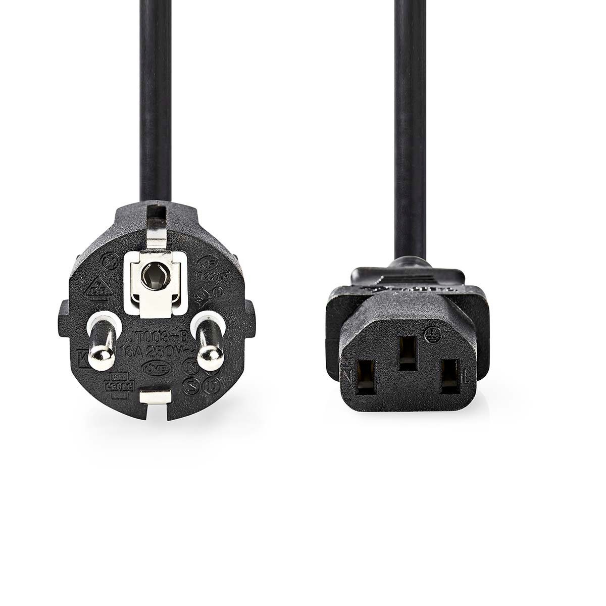 Nedis CEGL10030BK100 Stromkabel, Stromkabel, Stromkabel (1000 cm), Schutzkontaktstecker, IEC-320-C13, für Büro, für PCs, Monitor