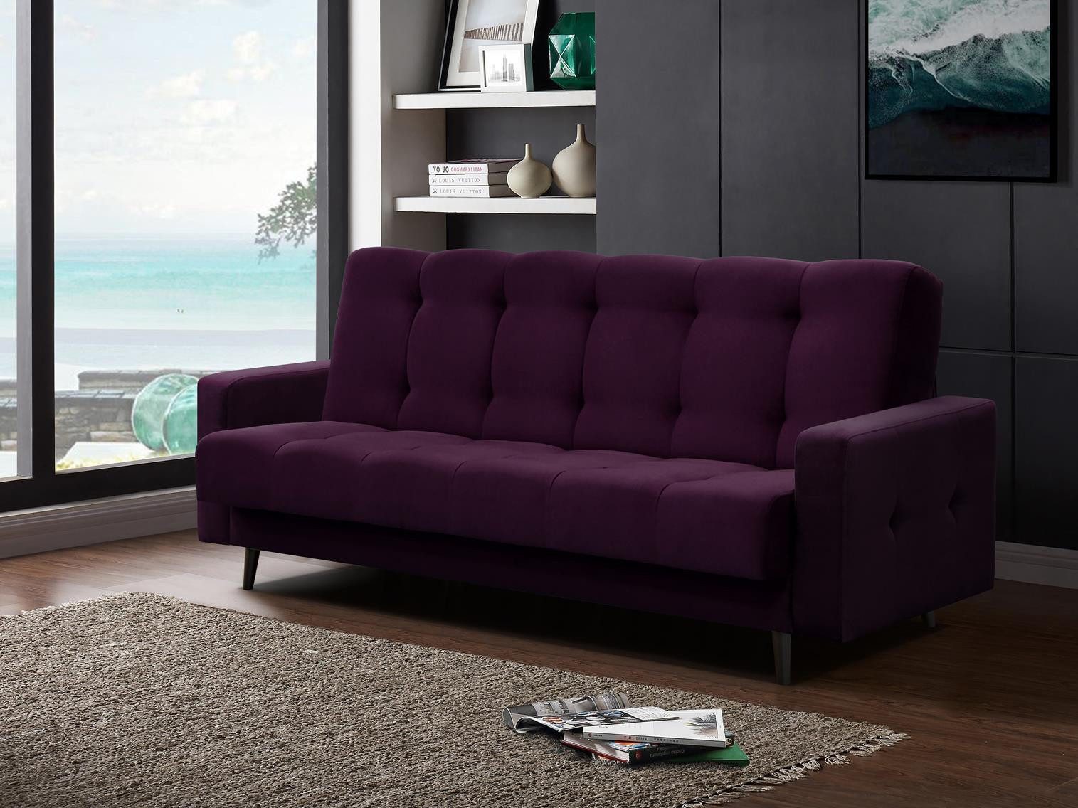 Beautysofa Schlafsofa Nancy BIS mit Schlaffunktion und Bettkasten, Bettfunktion