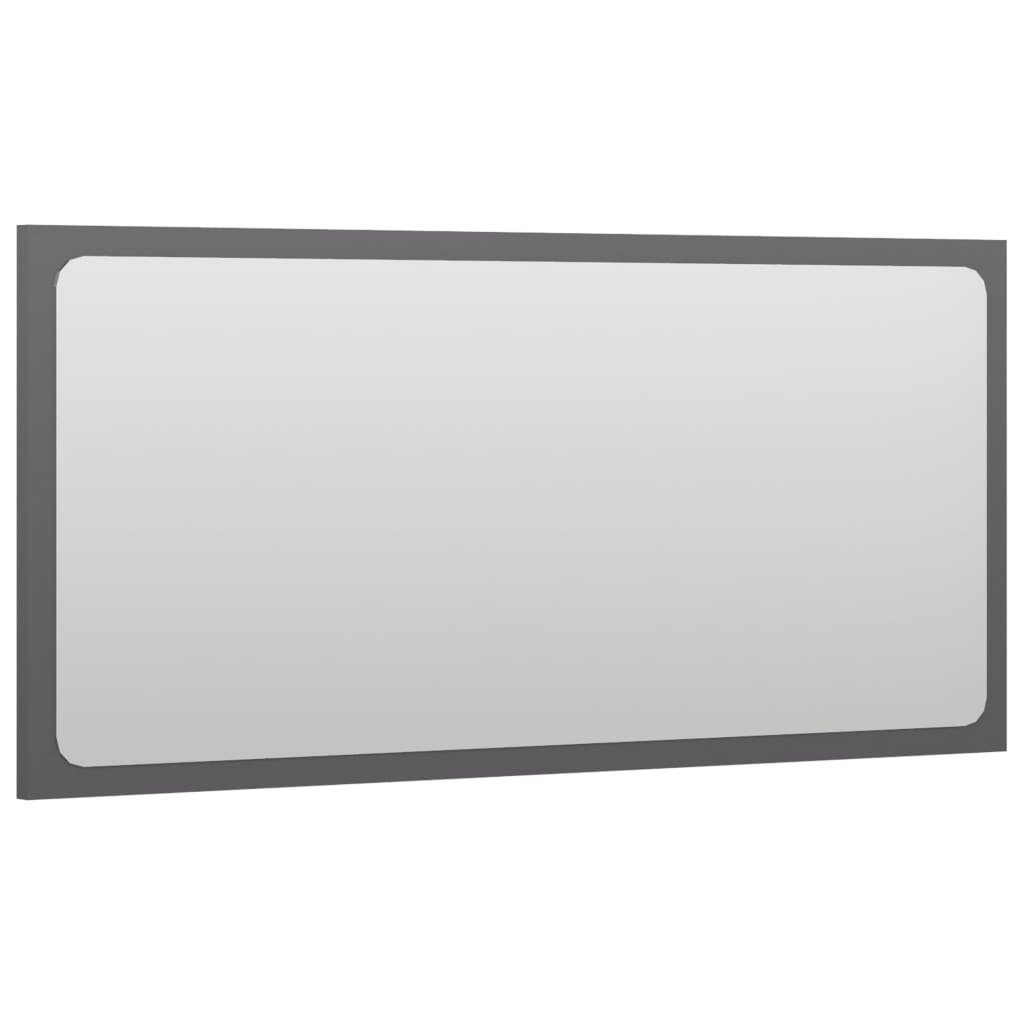 Hochglanz-Grau 80x1,5x37 cm (1-St) Badspiegel Badezimmerspiegelschrank Holzwerkstoff vidaXL