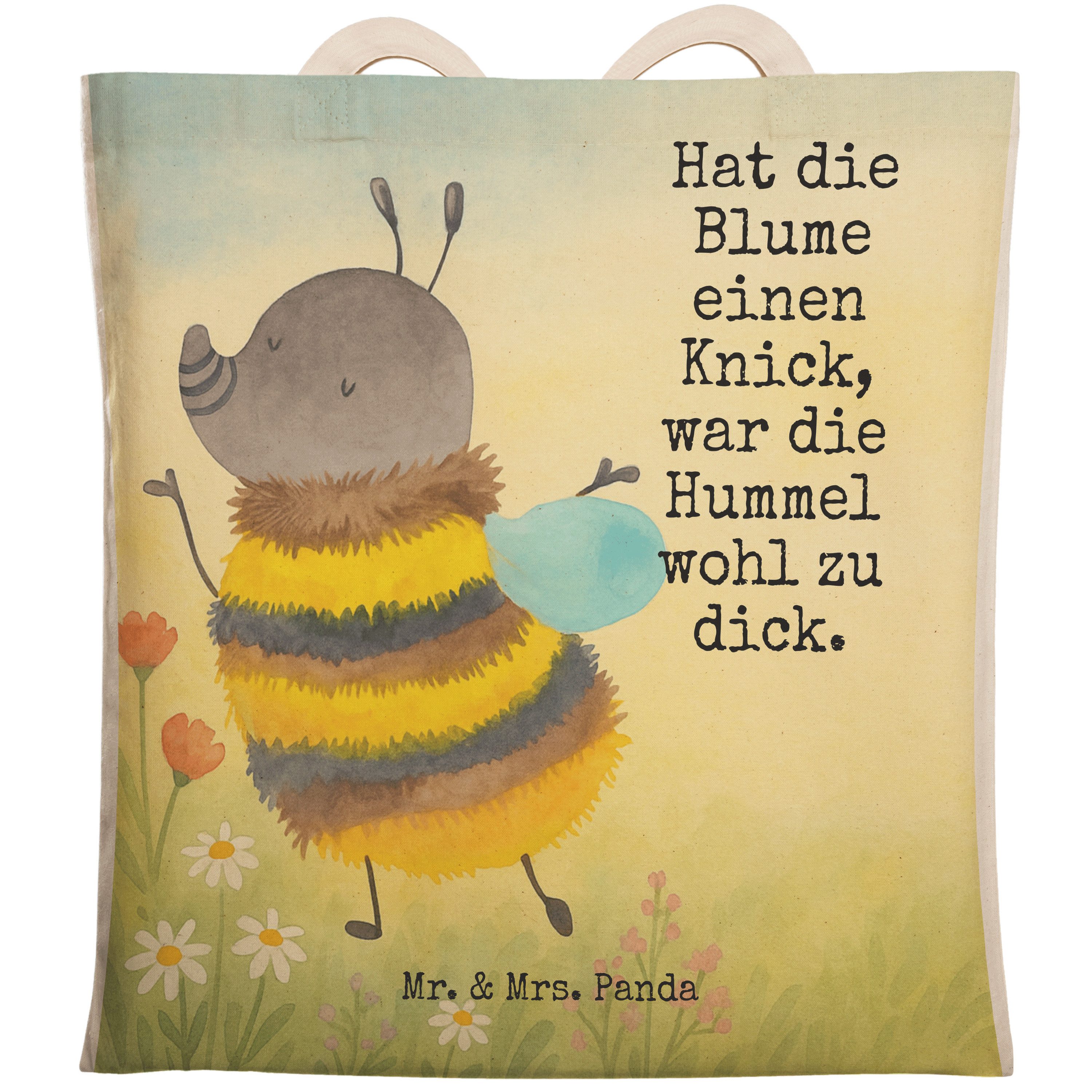 Mr. & Mrs. Panda Tragetasche Hummel flauschig Design, Stoffbeutel, Weiß, Tasche, Lustige Sprüche, (Packung), Flauschig Tasche Große Einkaufstasche