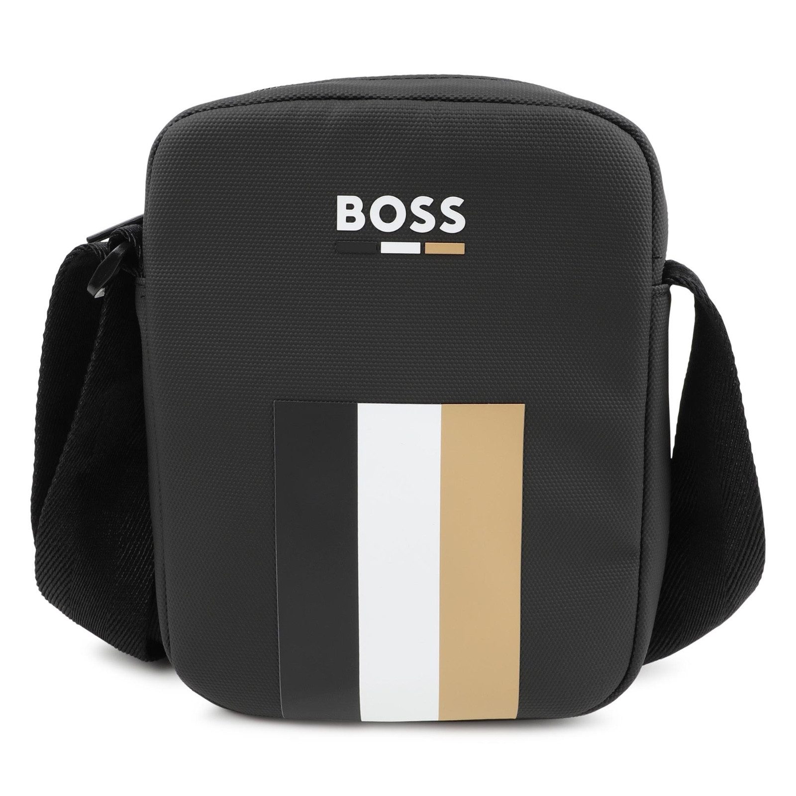 Boss Kidswear Umhängetasche BOSS KIDSWEAR verstellbare Umhängetasche schwarz mit Logo Streifen