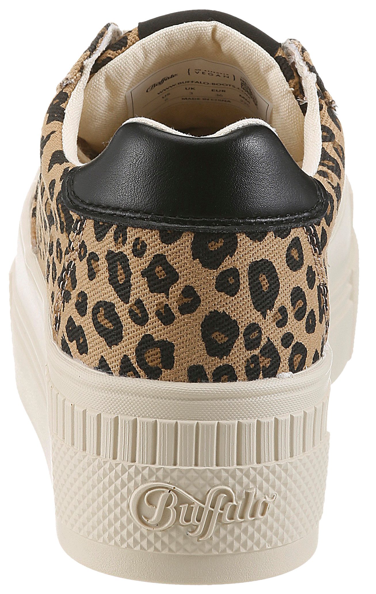 Buffalo Plateausneaker Freizeitschuh, Halbschuh, Schnürschuh im feinen Leo-Look