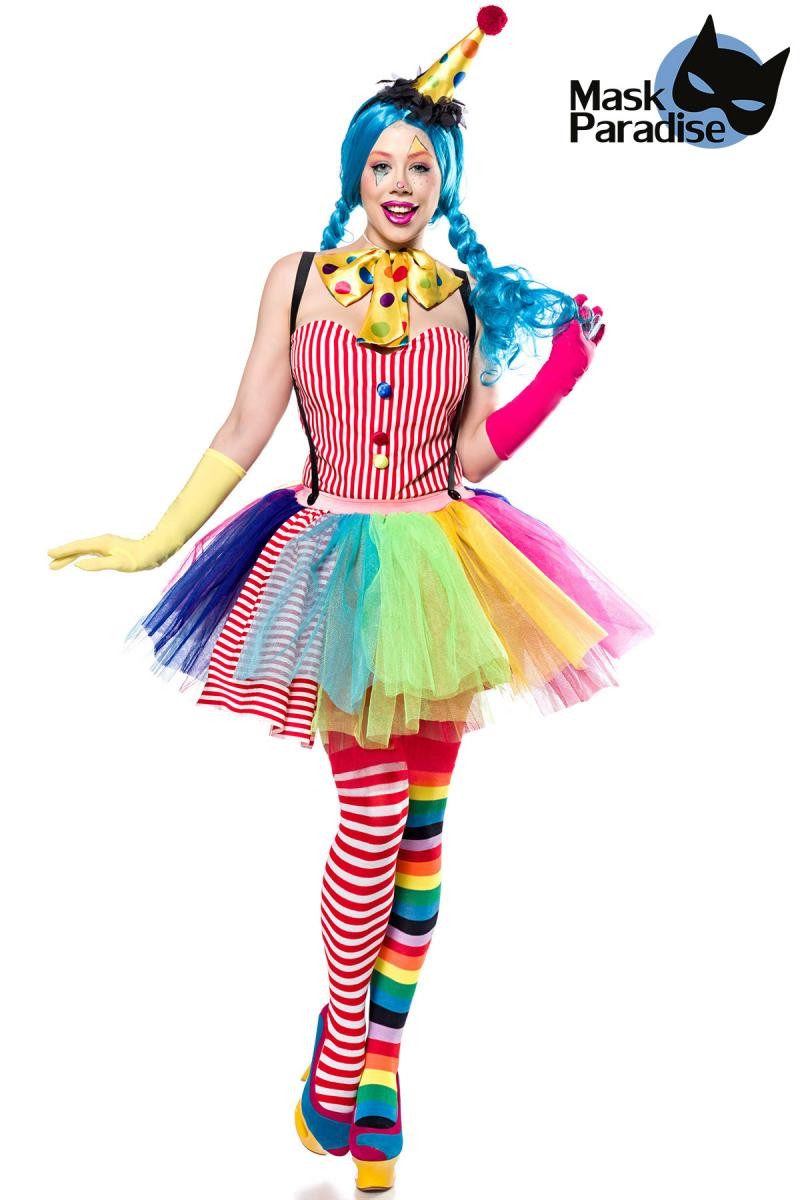 Mask Paradise Clown-Kostüm Mask Paradise 80128 Clown Girl Kostüm Set Karneval Halloween