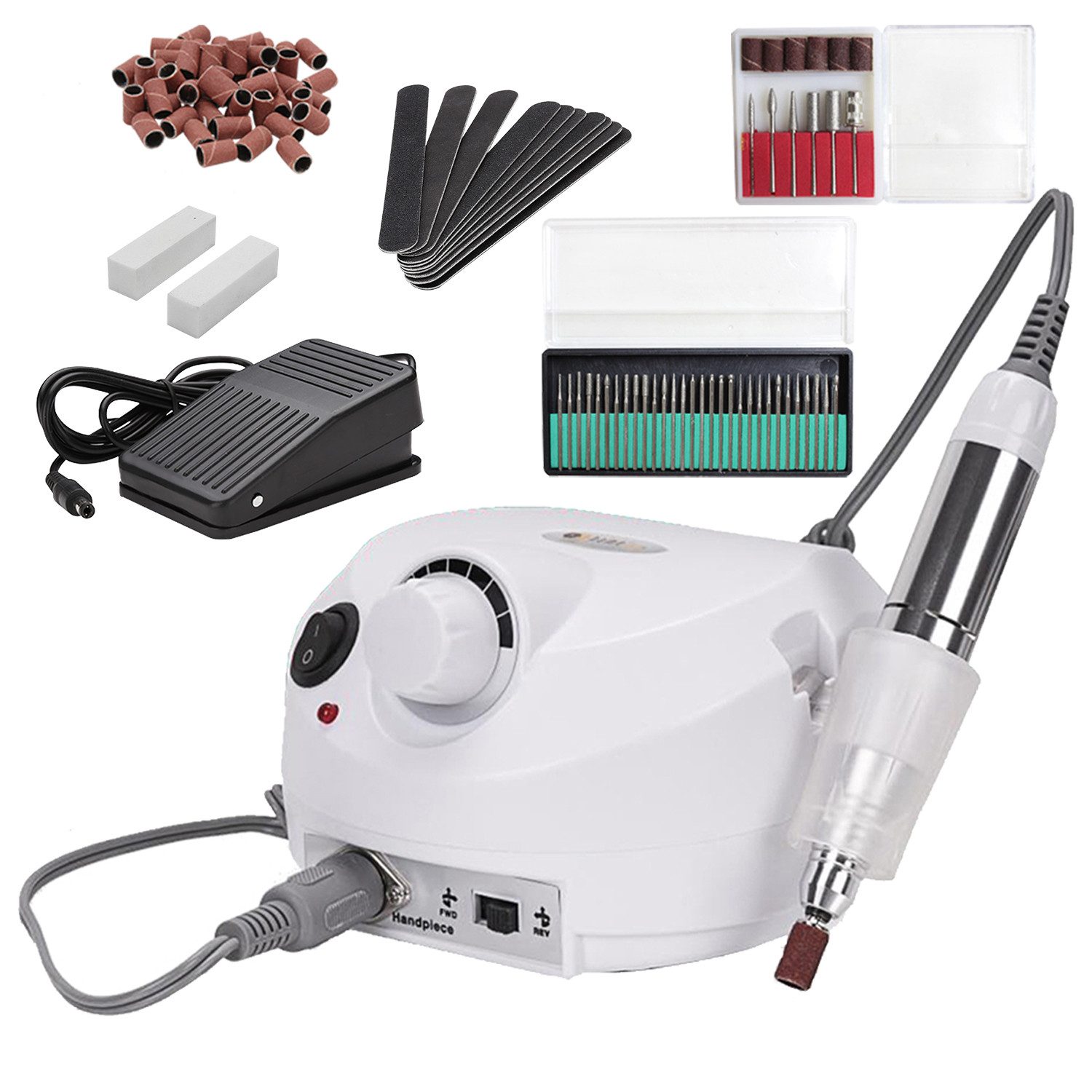 Clanmacy Maniküre-Pediküre-Set Elektrische Nagelfräser Fußpflegegerät 30000U/min Maniküre Pediküre, Nagelmaschine, Für Acrylarbeiten geeignet