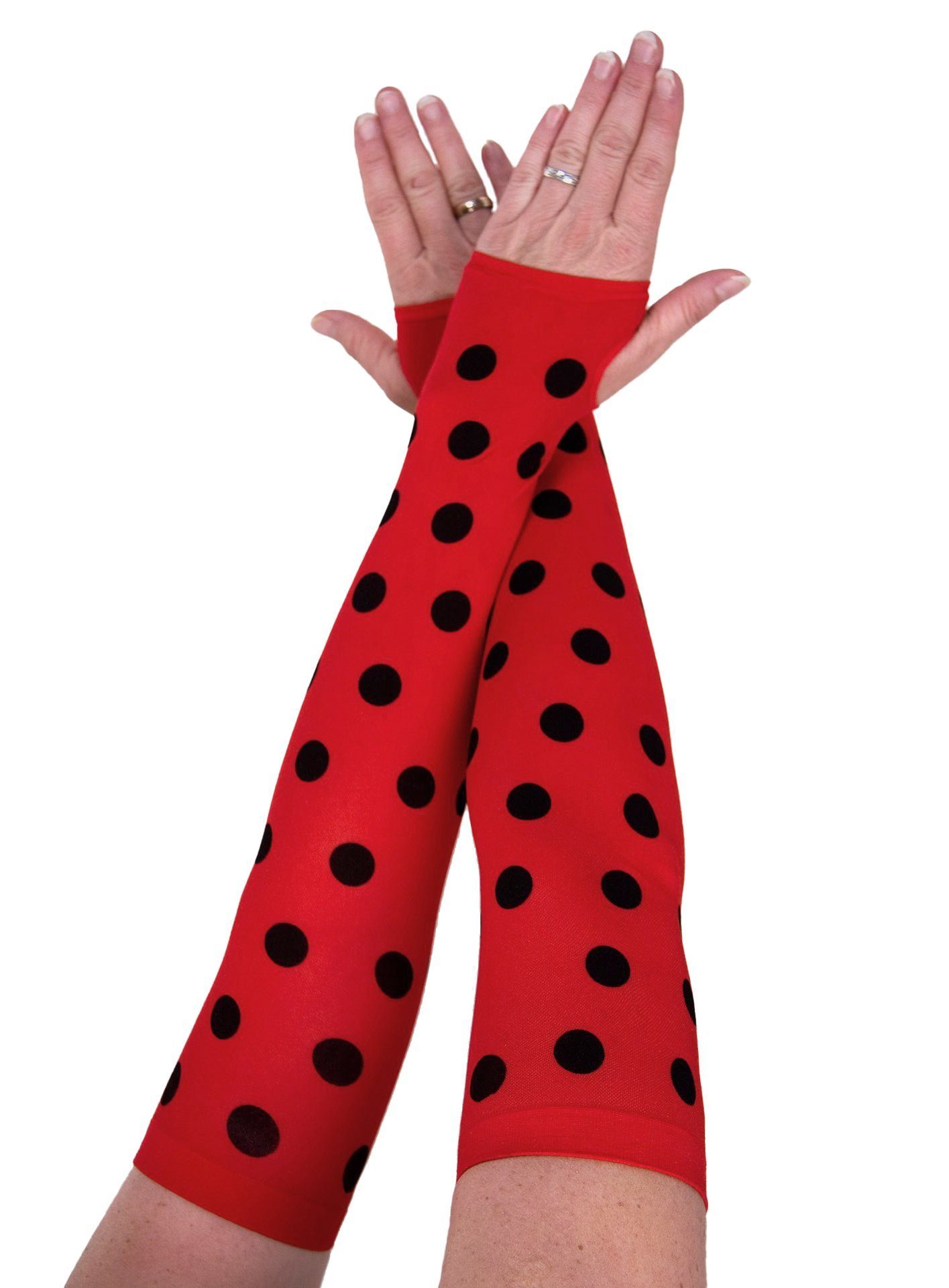 Kostüm Fingerlose Marienkäfer-Handschuhe