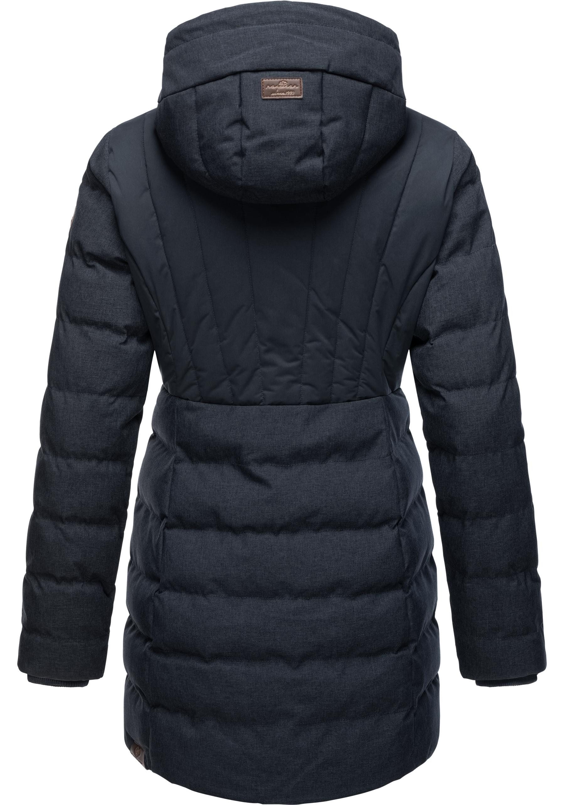 Ragwear Winterjacke Ashanta Block Wasserdichter gesteppter Winterparka mit gefütterter Kapuze