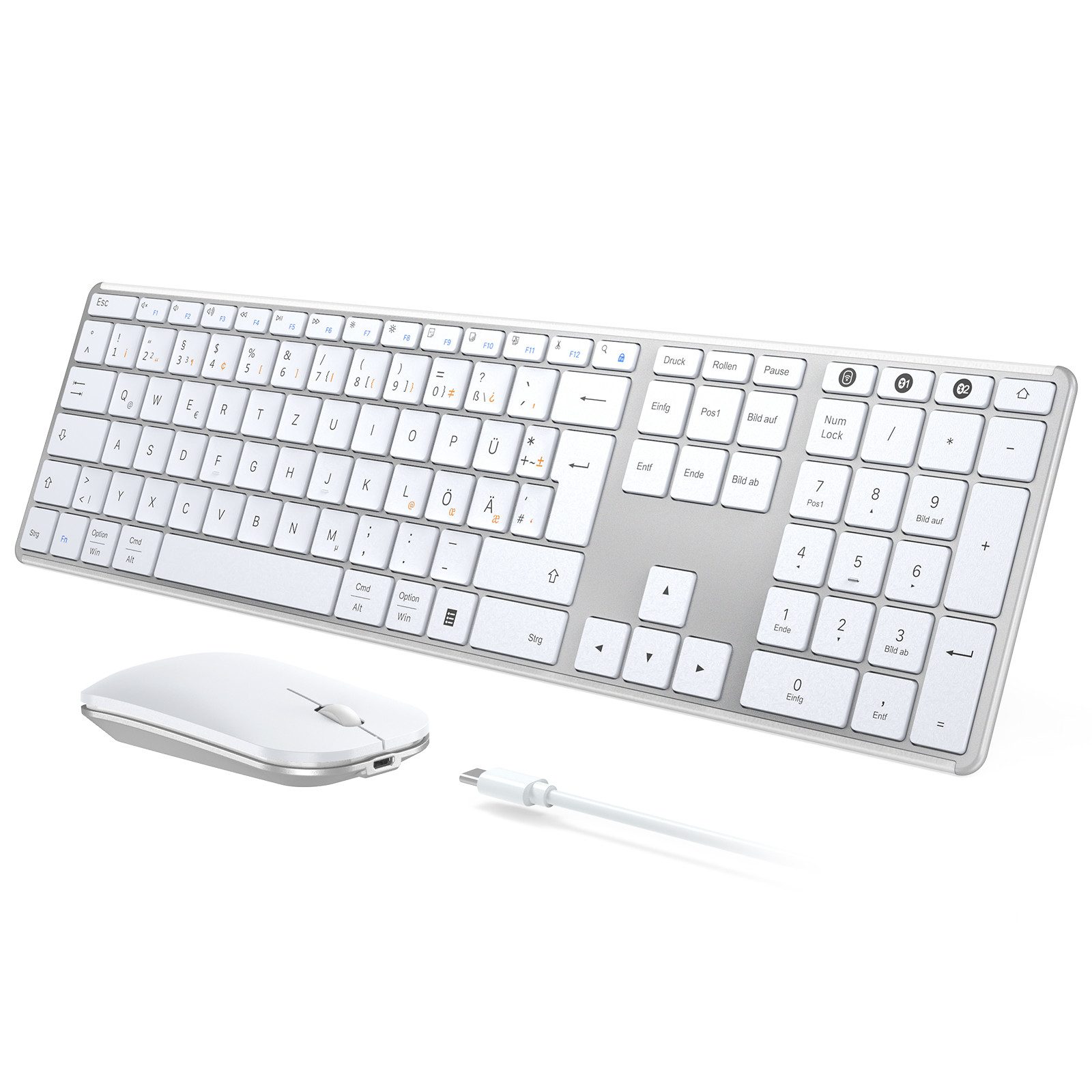 JP-064-3 Bluetooth & USB Funk Tastatur- und Maus-Set