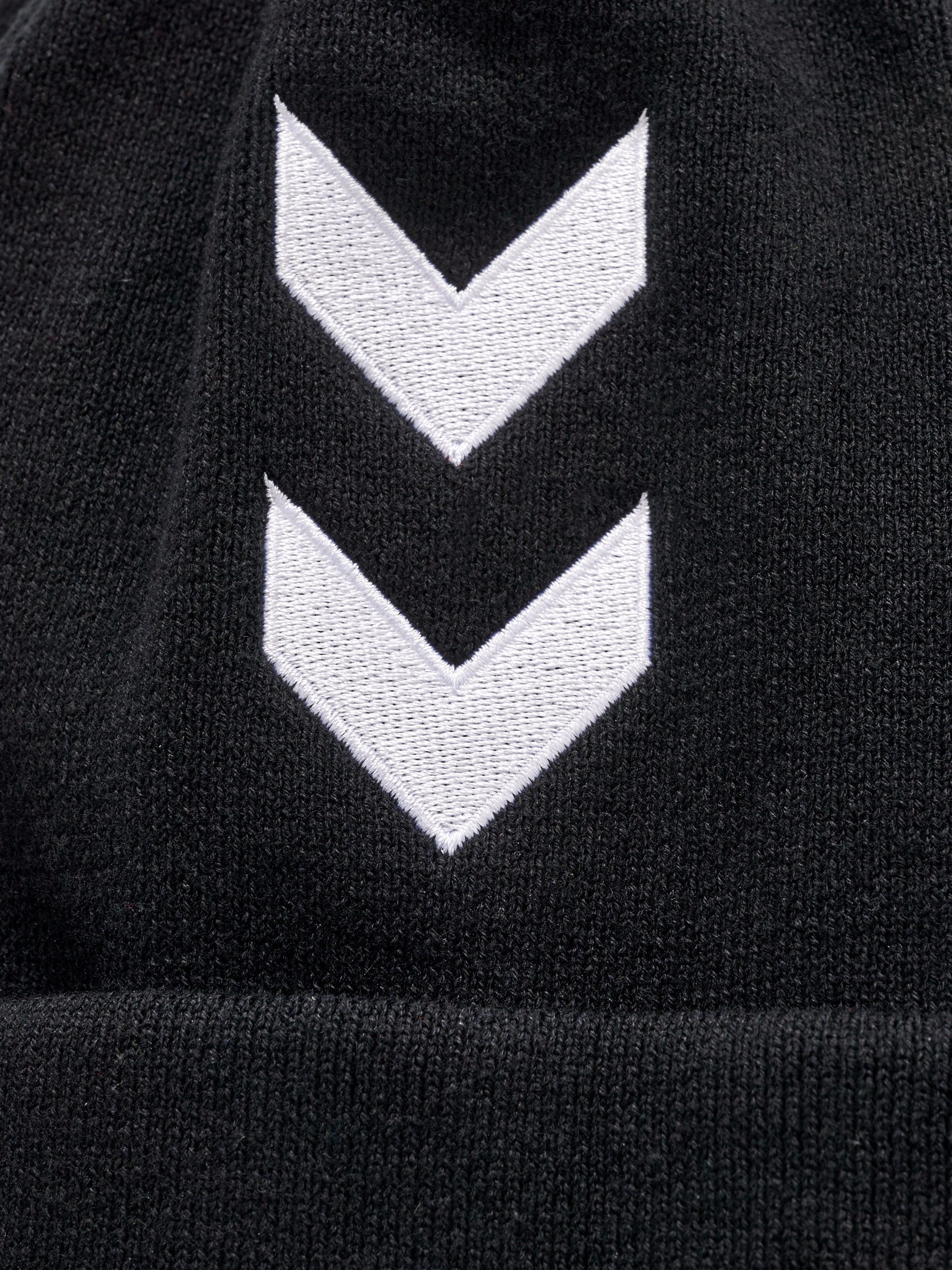 hummel Beanie HMLPRO HAT mit gedrucktem Kontrastlogo, elastisches Material, schnell trocknend