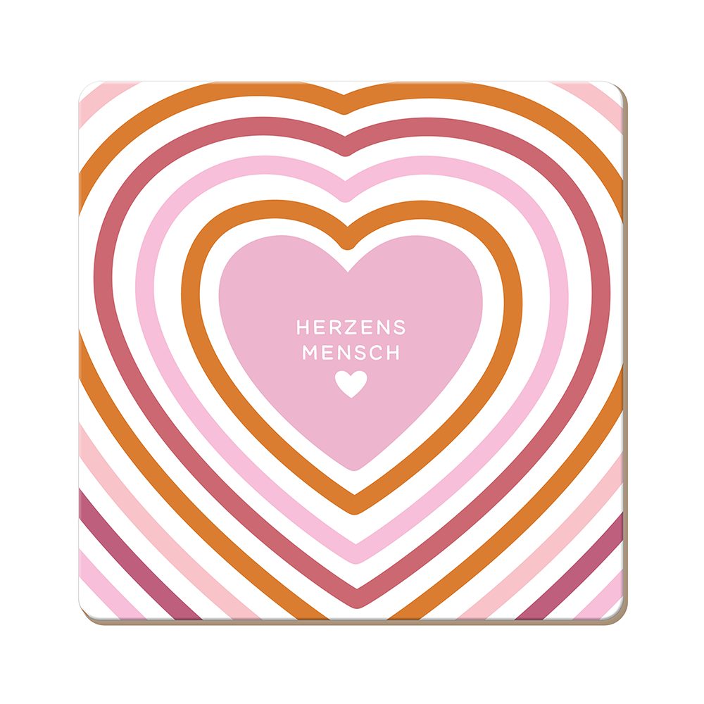 Grafik Werkstatt Getränkeuntersetzer Korkuntersetzer Herzensmensch, Valentinstag, Geschenk, Liebe, 1-tlg., Valentinstag Geschenk, für Mann u. Frau, Geschwister, Freundin, Freund
