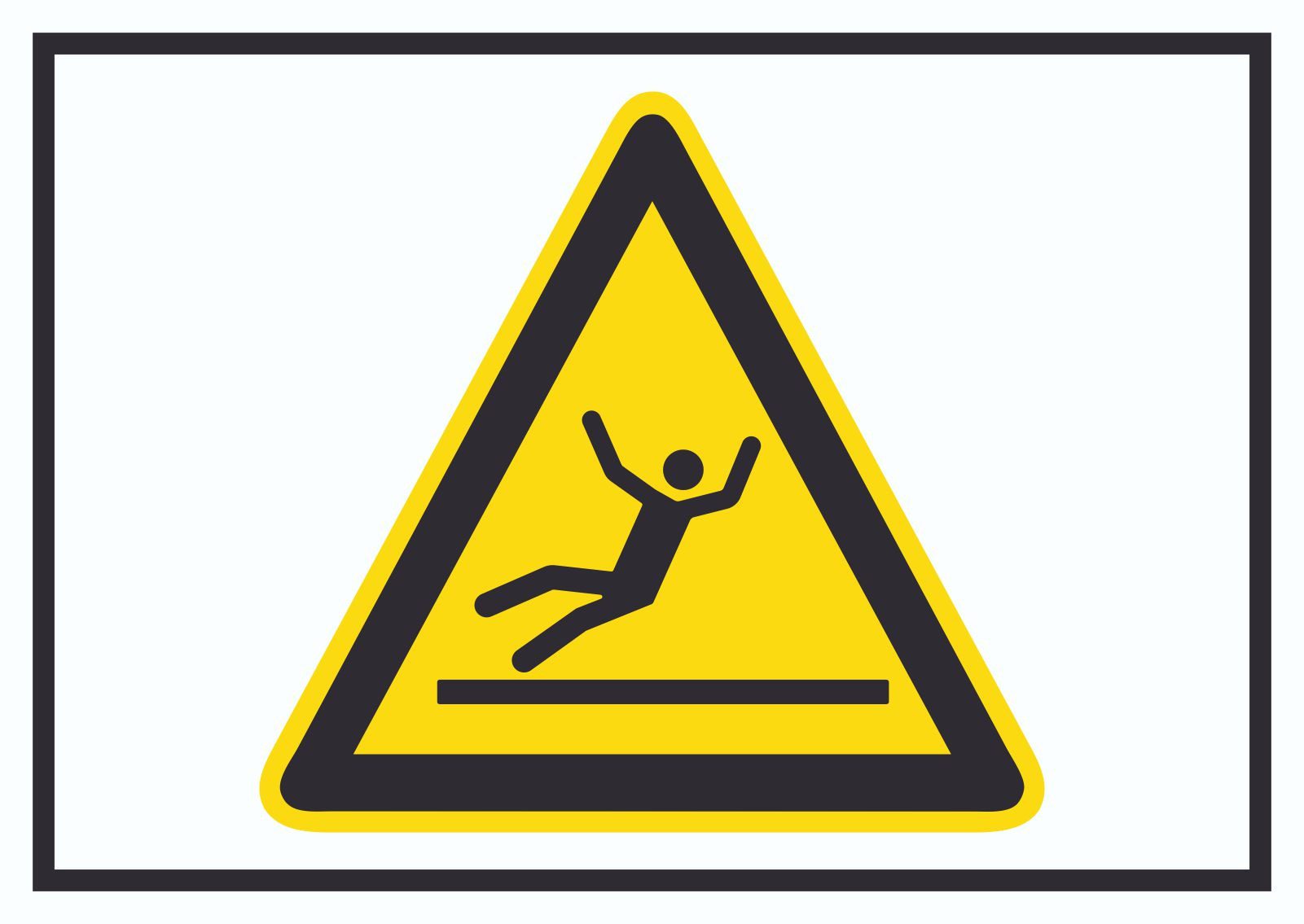 HB-Druck Hinweisschild Achtung Rutschgefahr Symbol Schild, wetterfest, stabil, UV-beständig, kratzfest