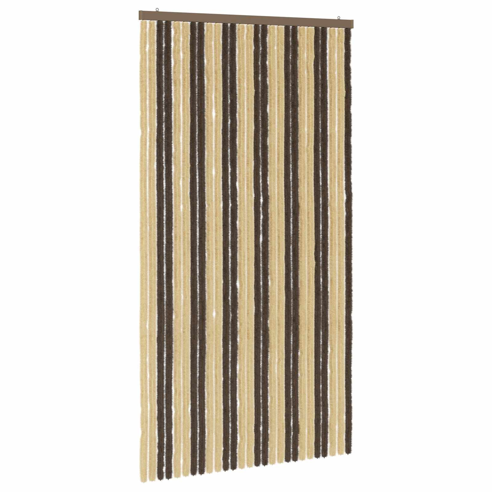 vidaXL Insektenschutz-Vorhang Insektenschutzvorhang Chenille Dunkelbraun und Beige, (1-St)