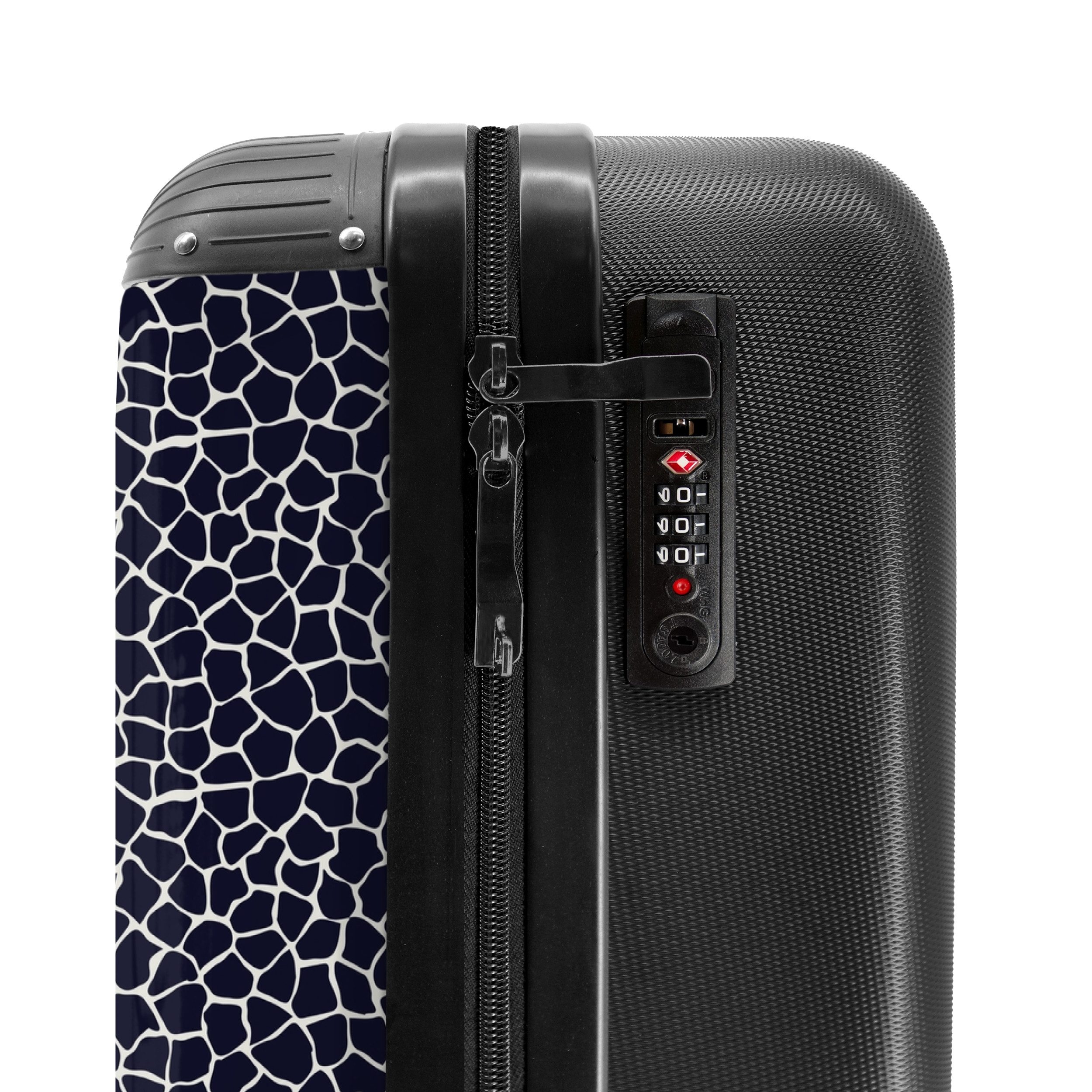 NoBoringSuitcases.com© Hartschalen-Trolley Tiermuster Giraffe blau 55x35x20cm, Handgepäck Koffer & Trolleys, Luggage, Reisekoffer Frauen – Bild 5 von 5
