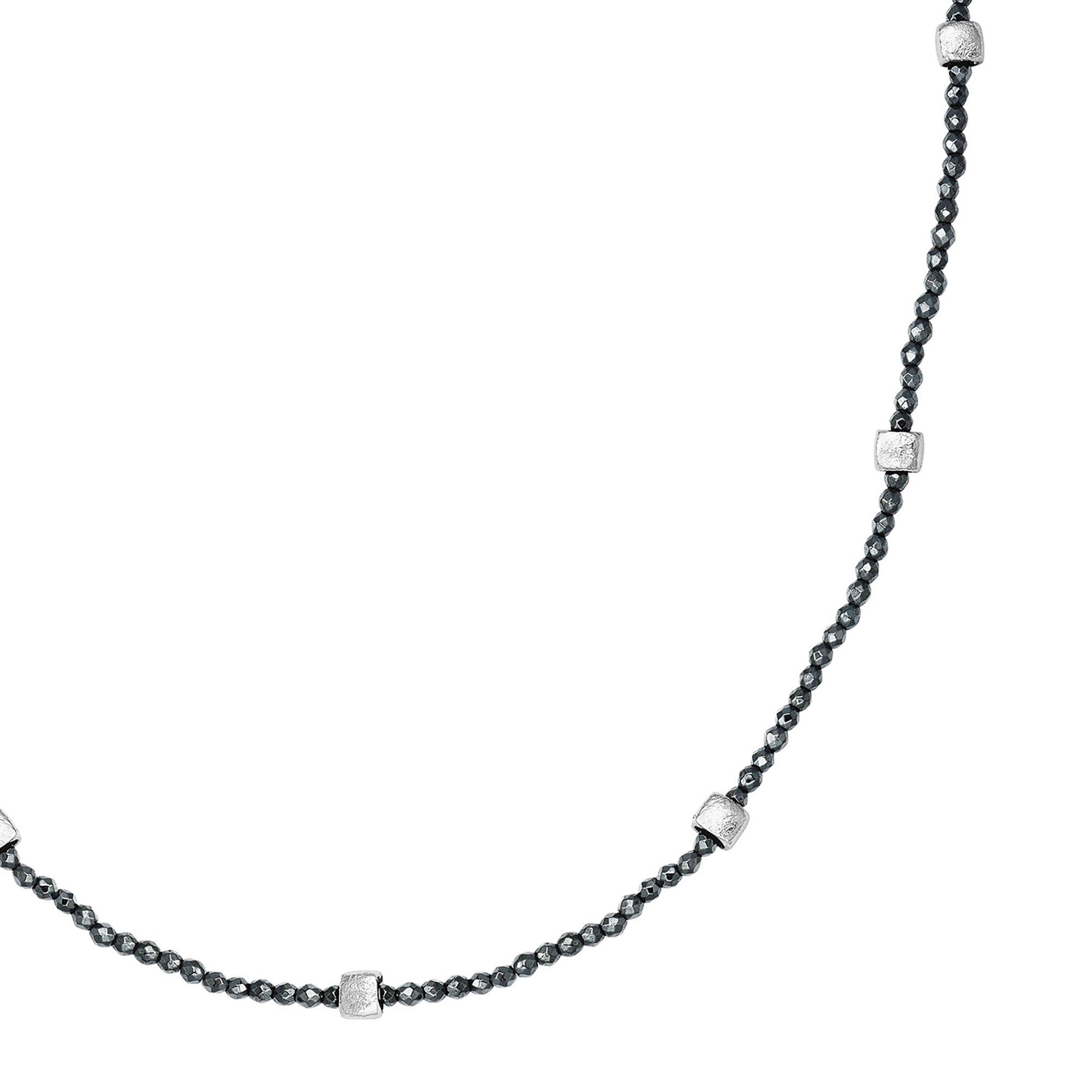 Julie Julsen Collierkettchen 925/- Sterling Silber rhodiniert Hämatit grau 43 cm