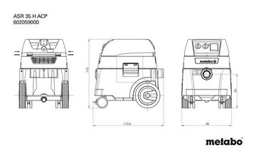 metabo Industriesauger ASR 35 H ACP, Allessauger m. elektromagnetischer Abrüttlung u. Druckdifferenzmessung