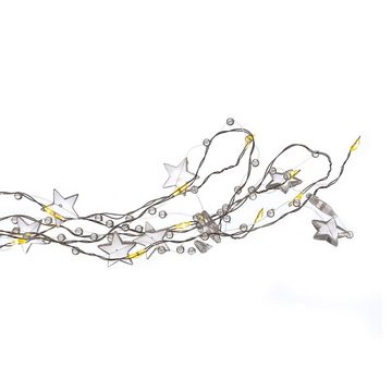 MARELIDA LED-Lichterkette Schweif Lichtbündel Sterne Perlen 1,85m 10 Stränge für Innen, 200-flammig