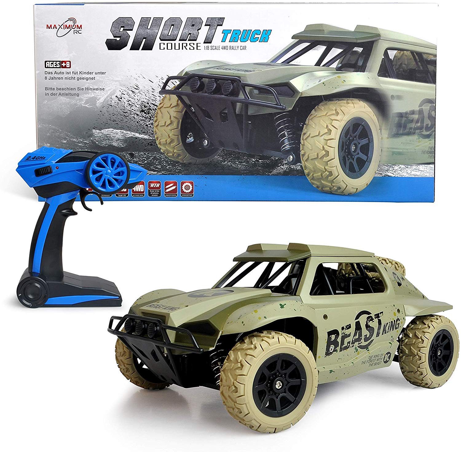 FunTomia Spielzeug-Auto Ferngesteuertes RC Auto – Wüstenbuggy für Kinder ab 8 Jahren