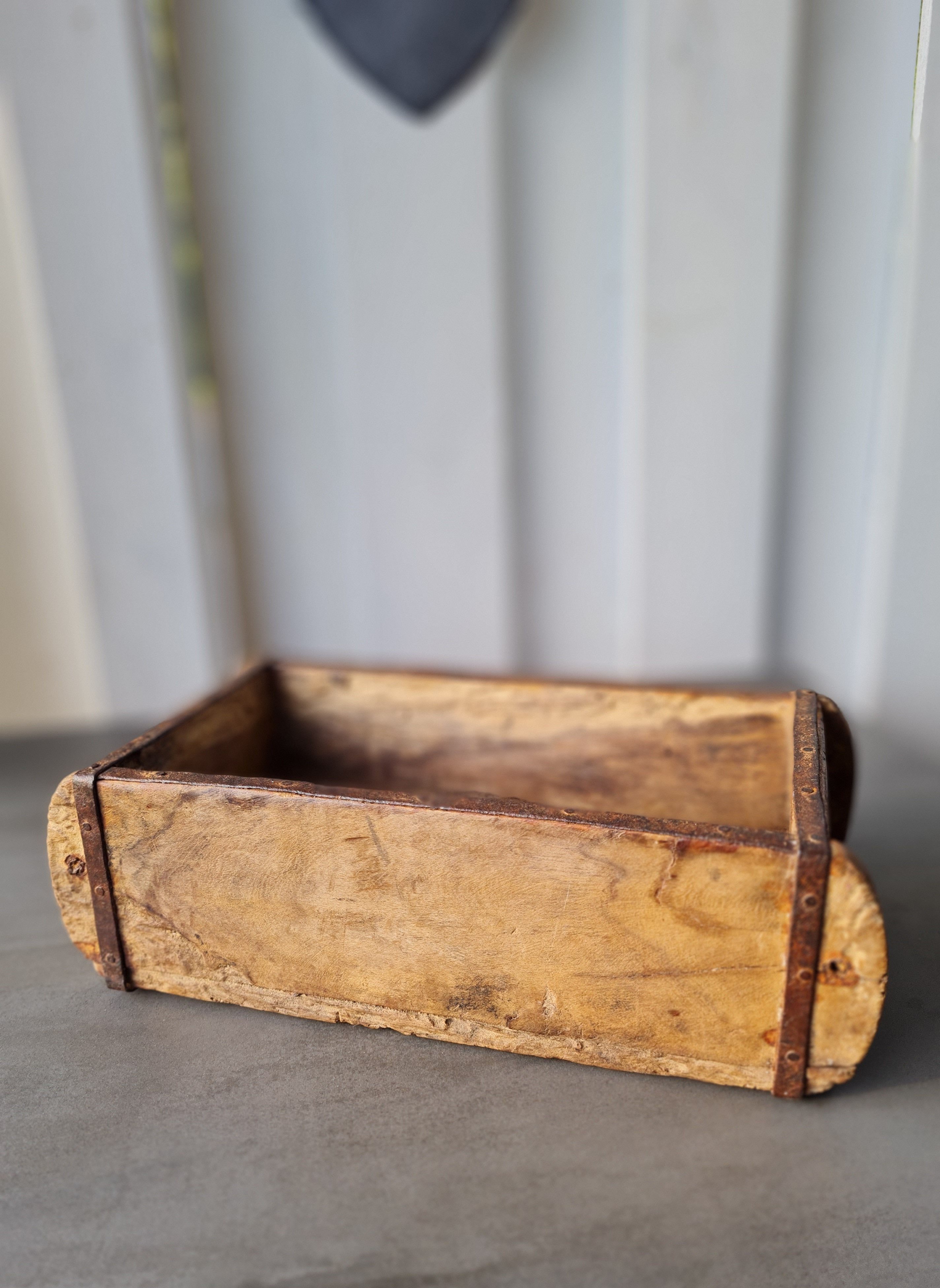 Meinposten Dekokiste Holzkiste Ziegelform Ziegelsteinform Kiste recyceltes 30 cm (1 St), Jeder Kasten ist ein Unikat