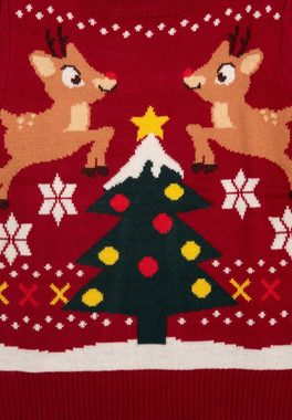 United Labels® Weihnachtspullover Weihnachtspullover für Kinder - Rentiere Ugly Christmas Sweater Rot