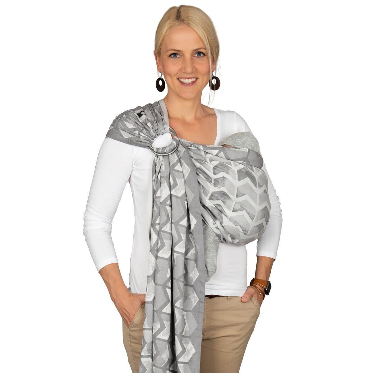 Hoppediz Tragetuch Ring-Sling kbA, aus 100% Bio-Baumwolle