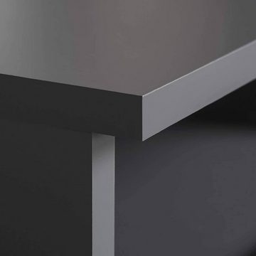 Woltu Nachttisch (2-St), Nachttisch mit Schublade & offenem Fach in Grau