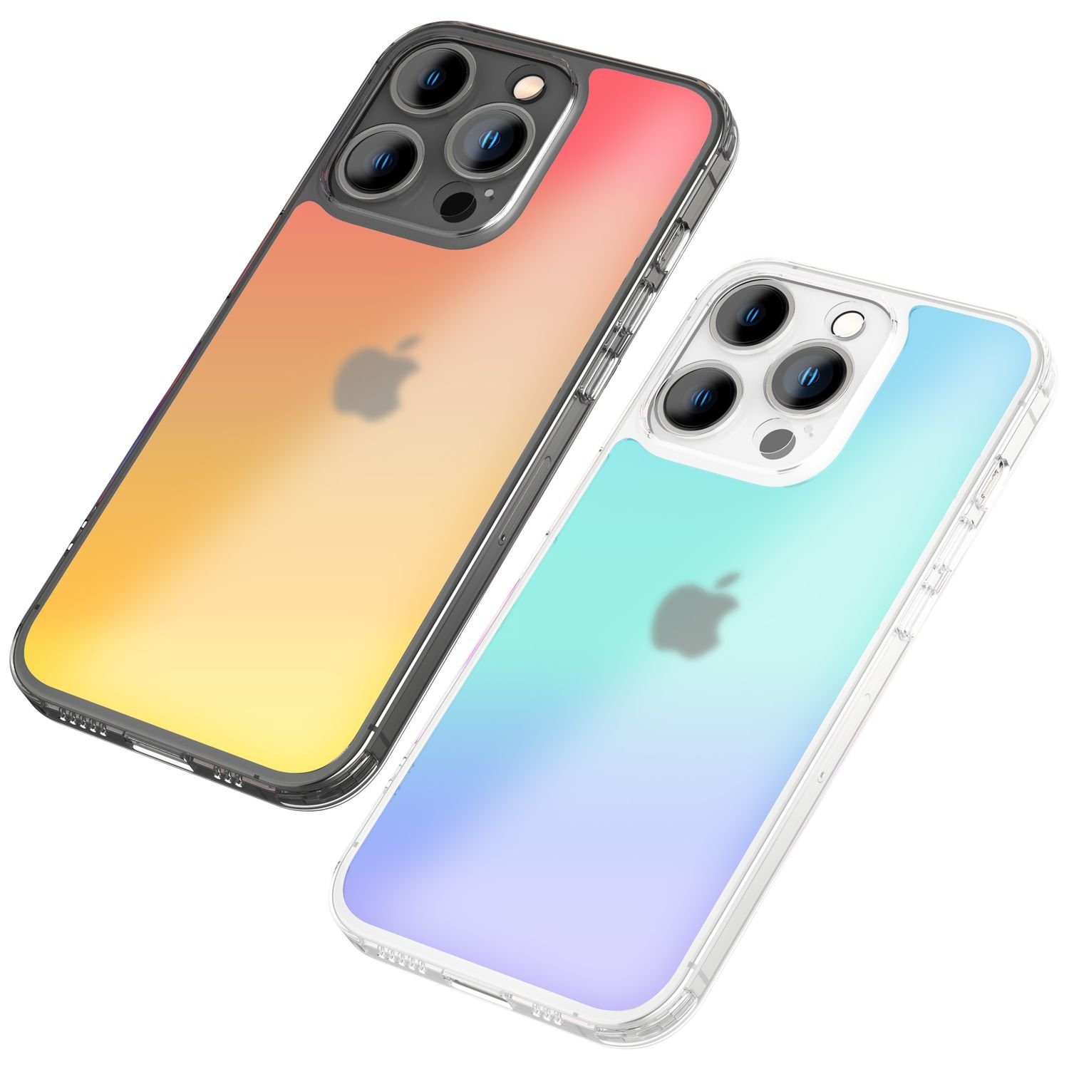 Nalia Smartphone-Hülle Apple iPhone 14 Pro, Durchscheinende Hülle / Farbwechsel / Glänzend / Mehrfarbig / Hardcase