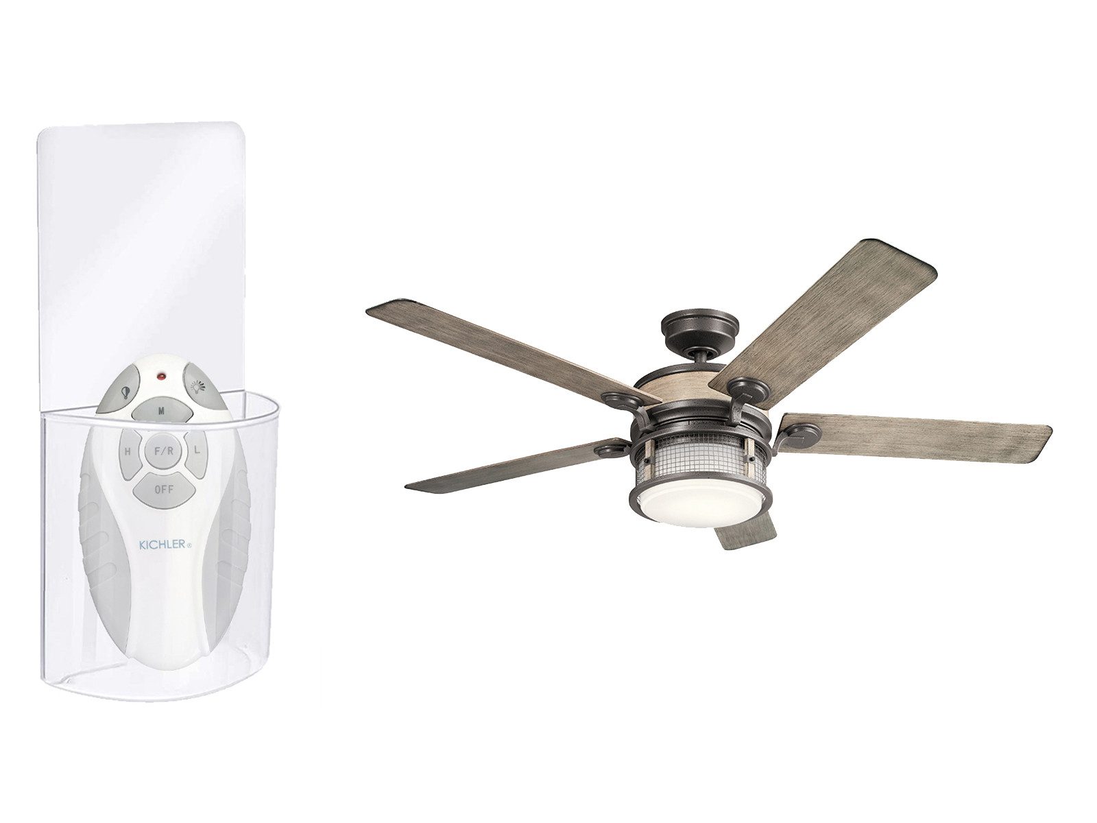 Kichler Deckenventilator, leise mit LED Licht und Fernbedienung Ø 152cm Outdoor Außen-bereich